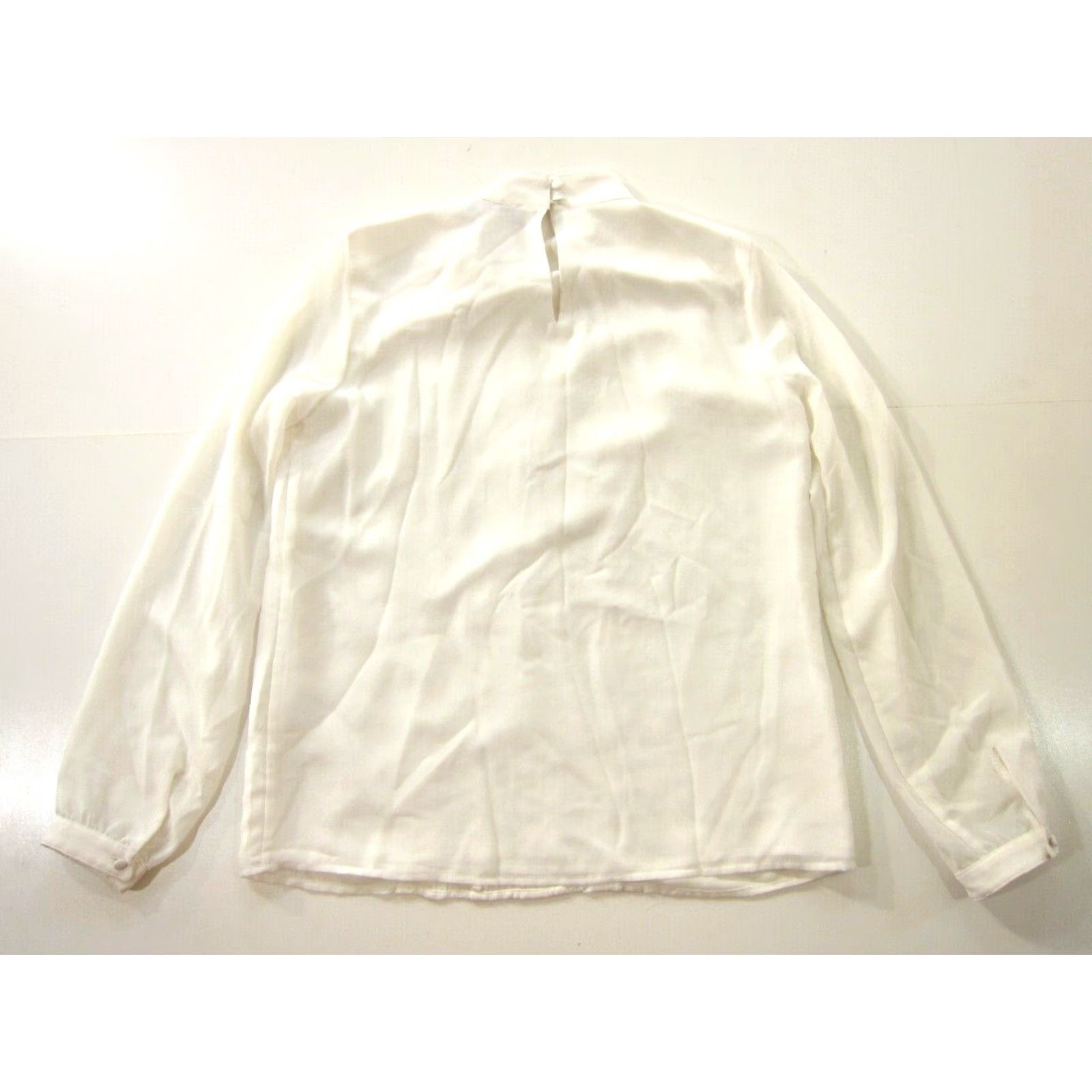 Karl Lagerfeld Karl Lagerfeld Paris White Lace Long Sleeve Blouse Small Mock Neck Button Shirt Womens Size S / US 4 / IT 40 - 2 Thumbnail