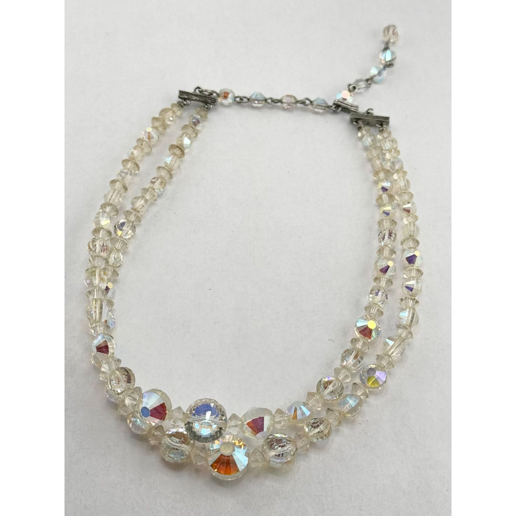 Vintage Vintage estate AB Crystal beaded double strand necklace Size ONE SIZE - 5 Thumbnail