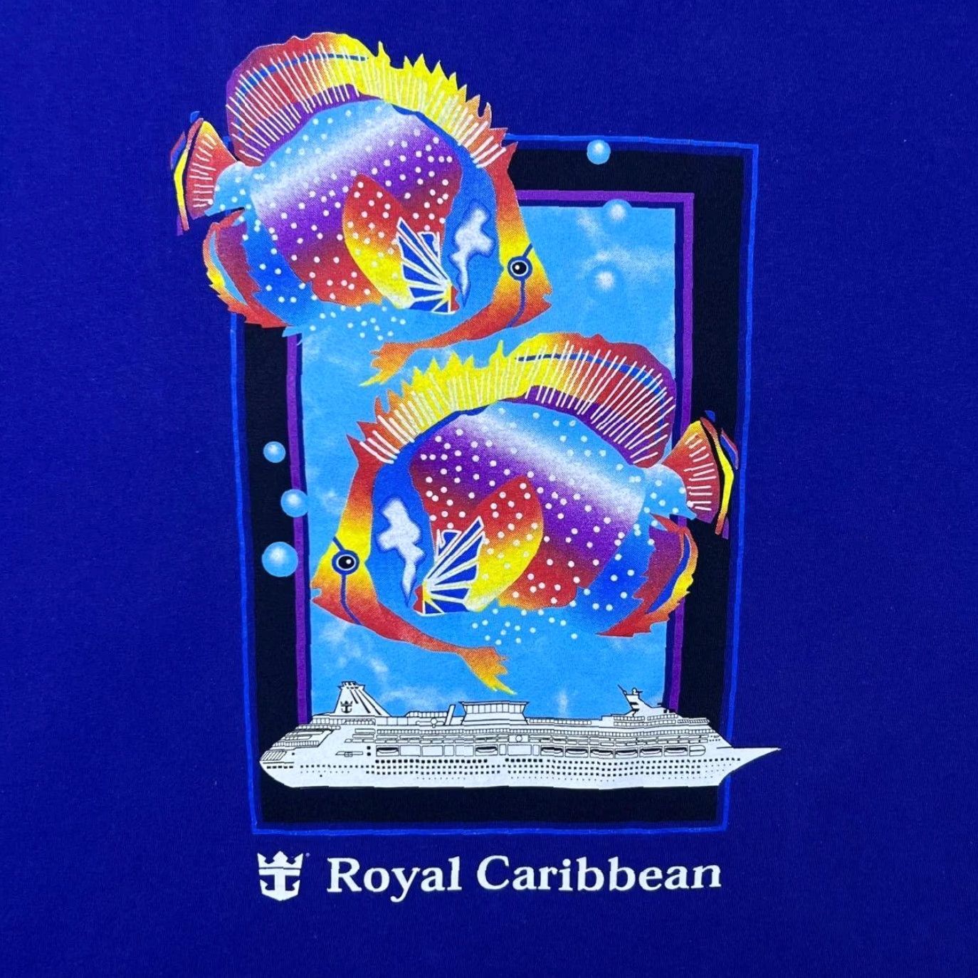 Vintage Vintage 90’s Royal Caribbean Fish Cruise Liner Graphic Souvenir Tourist Blue T-Shirt XL Size US XL / EU 56 / 4 - 4 Thumbnail