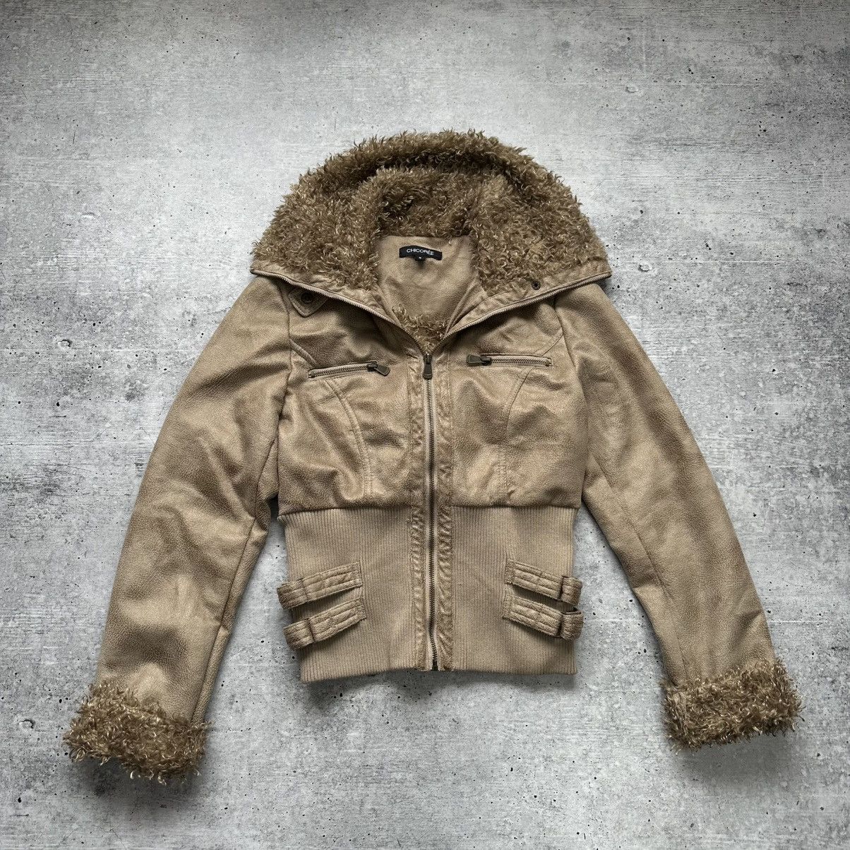 Abercrombie & Fitch Vintage Chicoree Suede/Faux Fur Cropped Jacket Hype Y2K Size S / US 4 / IT 40 - 1 Thumbnail