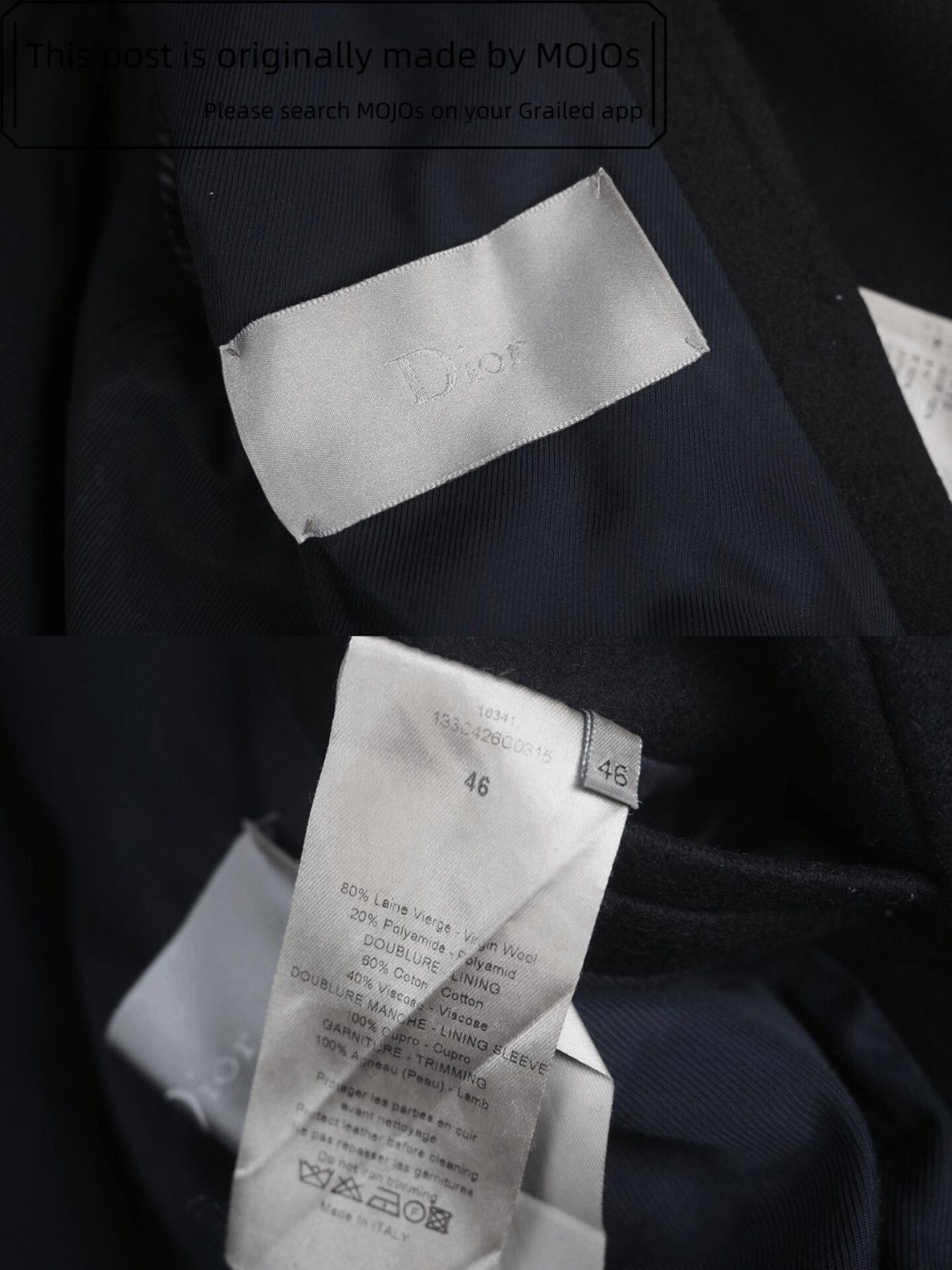 Dior Sz 46 Dior Leather Joint Coat mojos48422620 Size US S / EU 44-46 / 1 - 5 Thumbnail