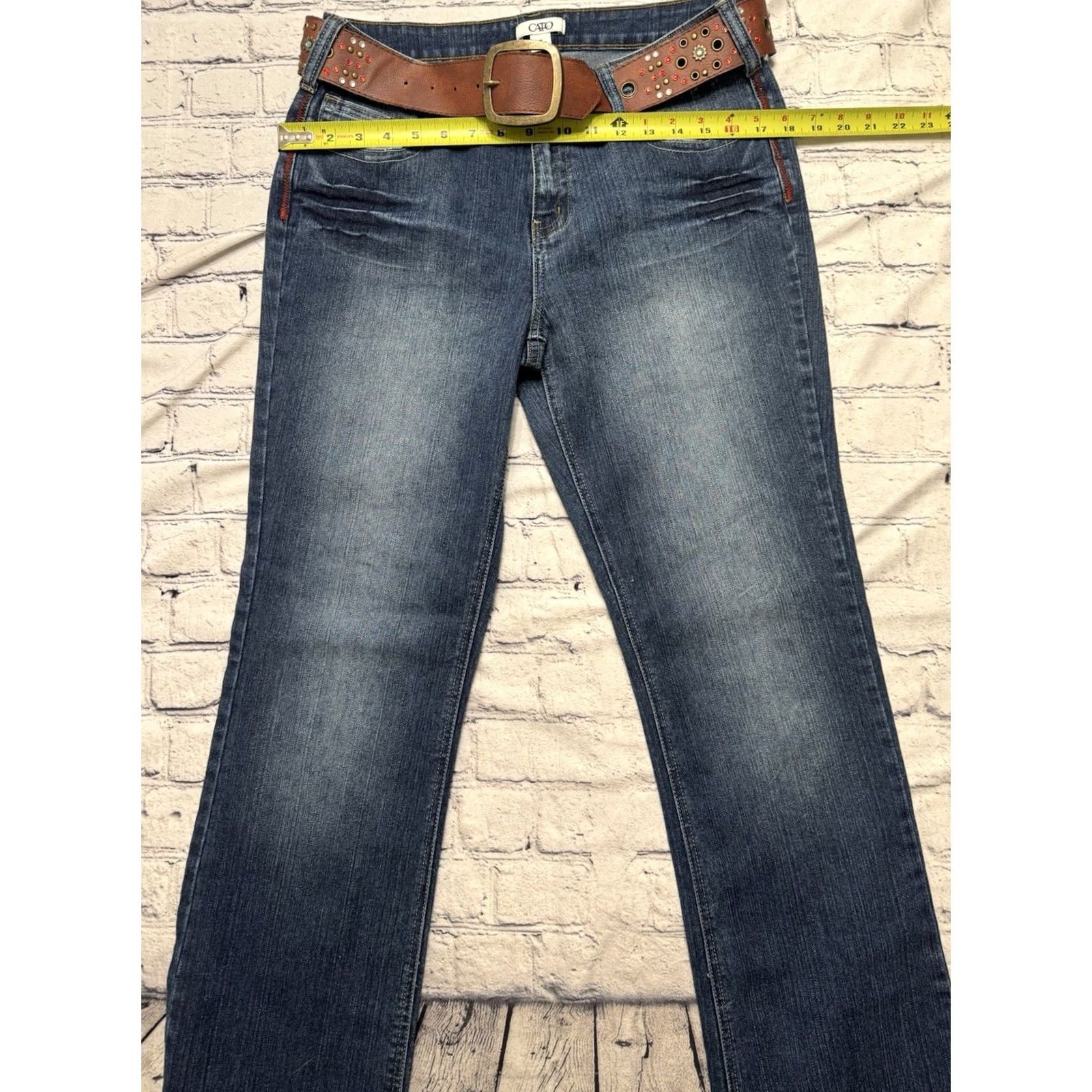 Vintage VINTAGE Cato Jeans With Belt Belt Women Size 10 Blue, Pre owned excellent condition Size 32" / US 10 / IT 46 - 2 Thumbnail
