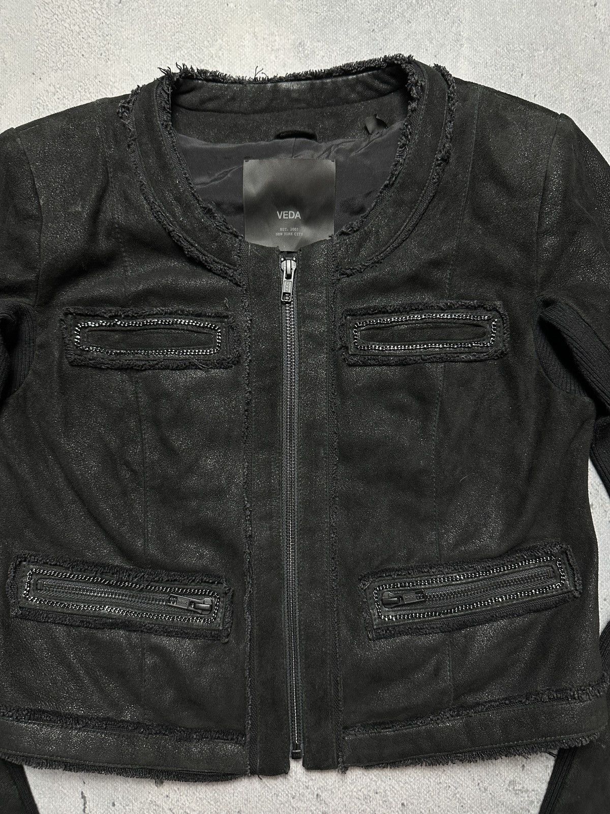 VEDA Veda Leather Biker Short Jacket Hype Avantgarde Lux Item y2k Size S / US 4 / IT 40 - 9 Thumbnail