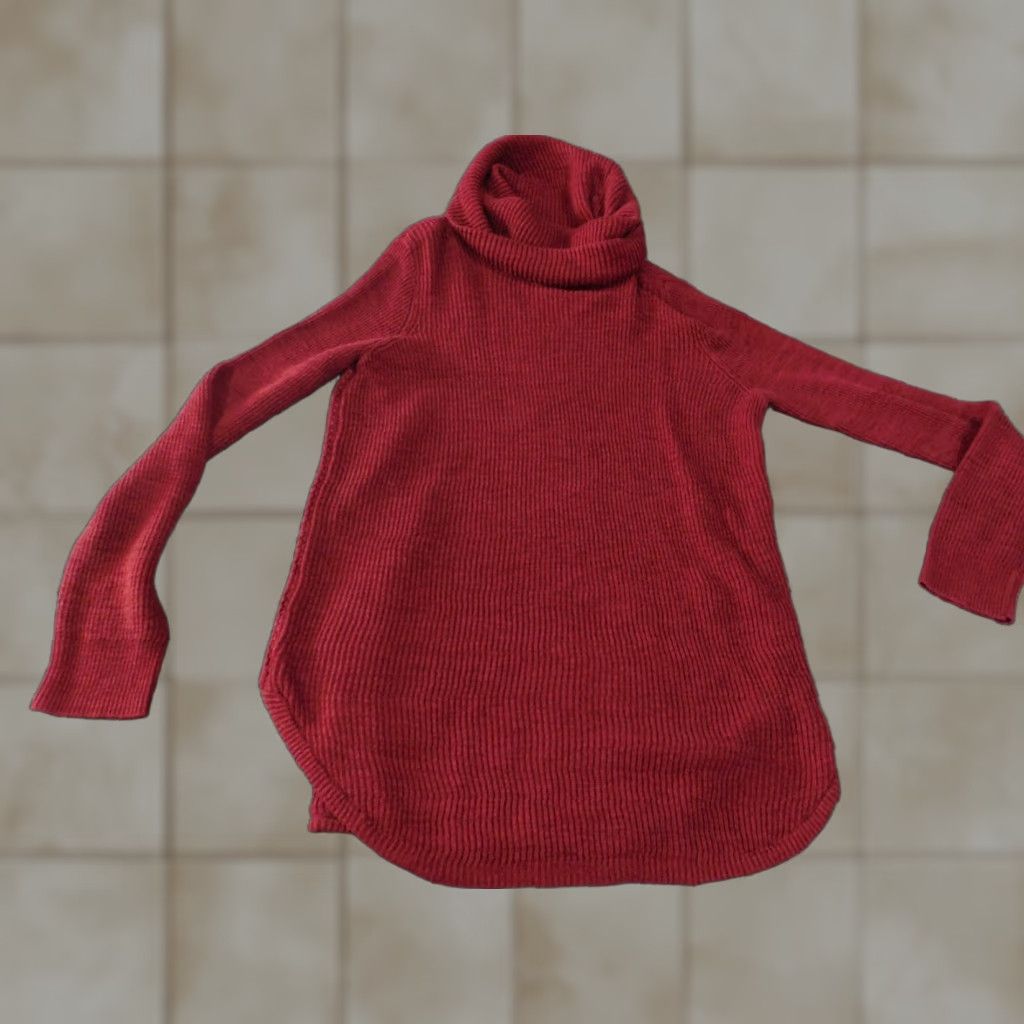 Lucky Brand Lucky Brand Sweater Womens XL Red Lined Pullover Turtleneck Knit Made of Cotton Linen Shirt Style Casual Womens Size XL / US 12-14 / IT 48-50 - 1 Thumbnail