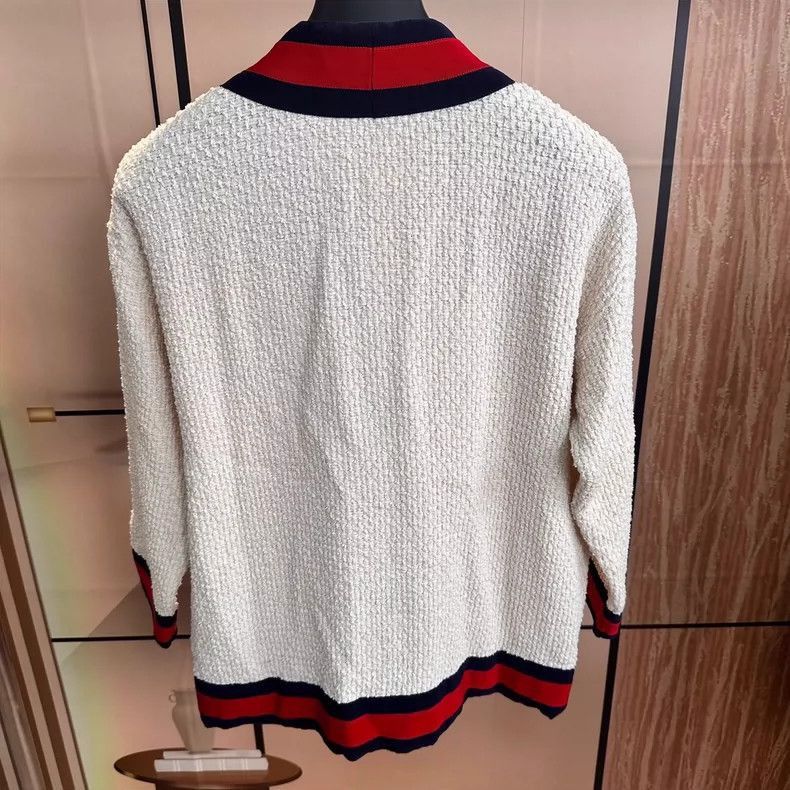 Gucci Gucci Knit Cardigan with Rhinestones and Stripes-2505 Size M / US 6-8 / IT 42-44 - 2 Thumbnail