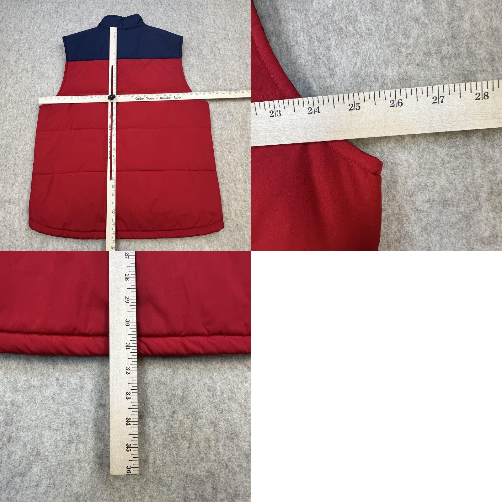 Izod IZOD Vest Mens XL Red Zip Puffer Quilted Insulated Sleeveless Two Tone Vest Adult XL Red Quilted Lightweight Padded Pockets Collared Zip Mens Size US XL / EU 56 / 4 - 8 Thumbnail