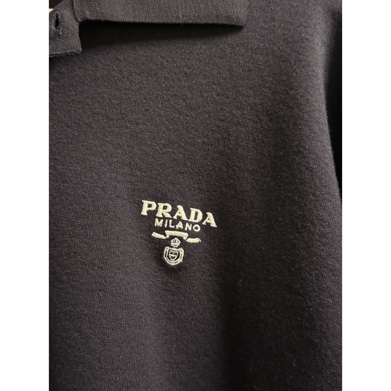 Prada Prada Logo-Embroidered Wool Polo Shirt Size 48 Size US XXL / EU 58 / 5 - 3 Thumbnail