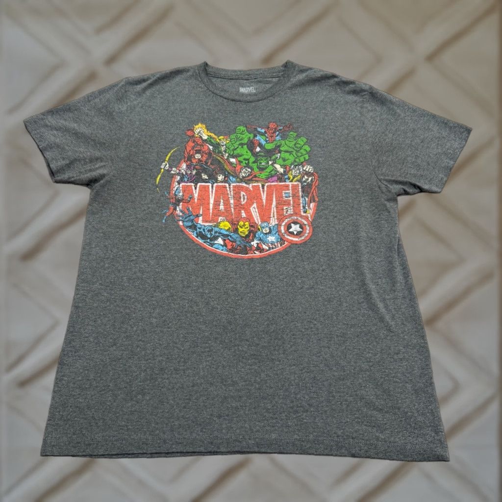 Marine Layer VINTAGE Marvel Comics Avengers Superheroes Graphic T-Shirt Mens Large Gray Crew Neck Tee Size US M / EU 48-50 / 2 - 1 Thumbnail