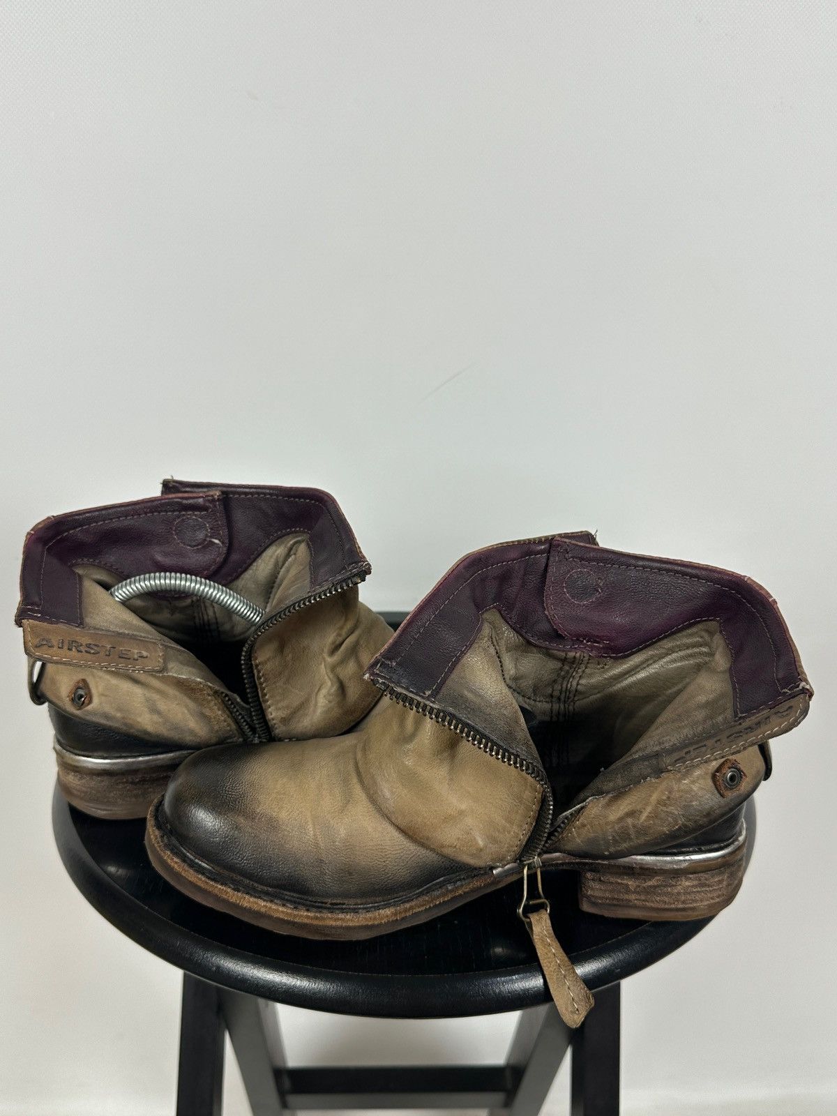 A.S.98 A.S.98. Airstep Distressed Leather Biker Ankle Boots Size US 6 / IT 36 - 23 Thumbnail