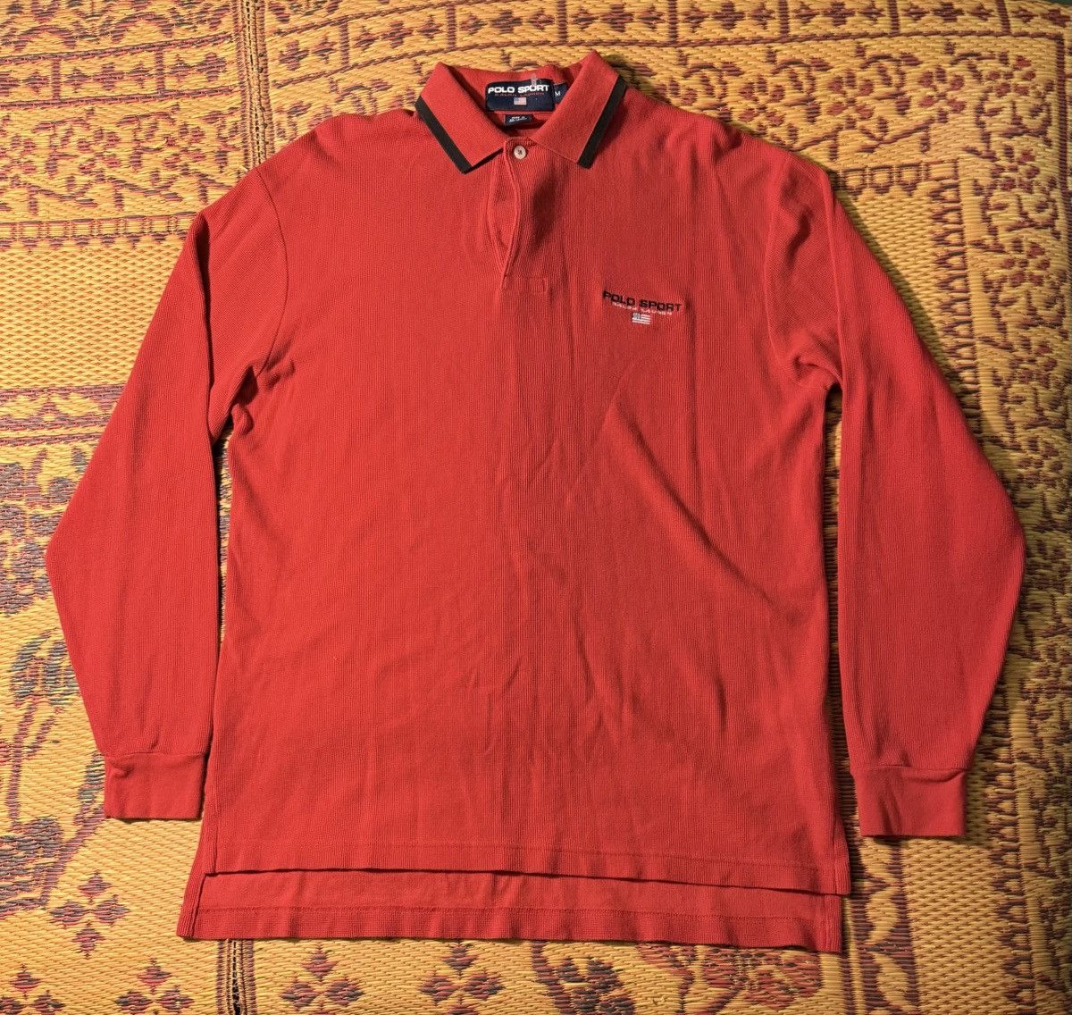 Polo Ralph Lauren Vintage Polo Ralph Lauren Polo Sport Longsleeve Polo Size US M / EU 48-50 / 2 - 2 Thumbnail