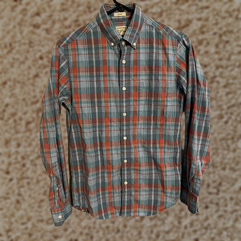 J.Crew J.CREW Slim Fit Multicolor Pastel Plaid L/S Button Up Casual Shirt Mens XS Size US XS / EU 42 / 0 - 1 Thumbnail