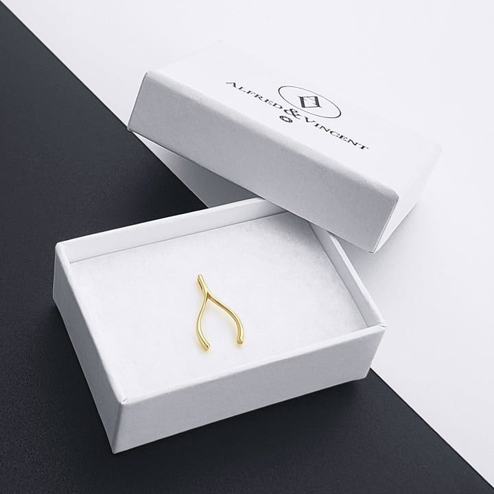 Other Wishbone Pendant Good Luck Charm Jewelry in 14k Yellow Gold Size ONE SIZE - 2 Thumbnail