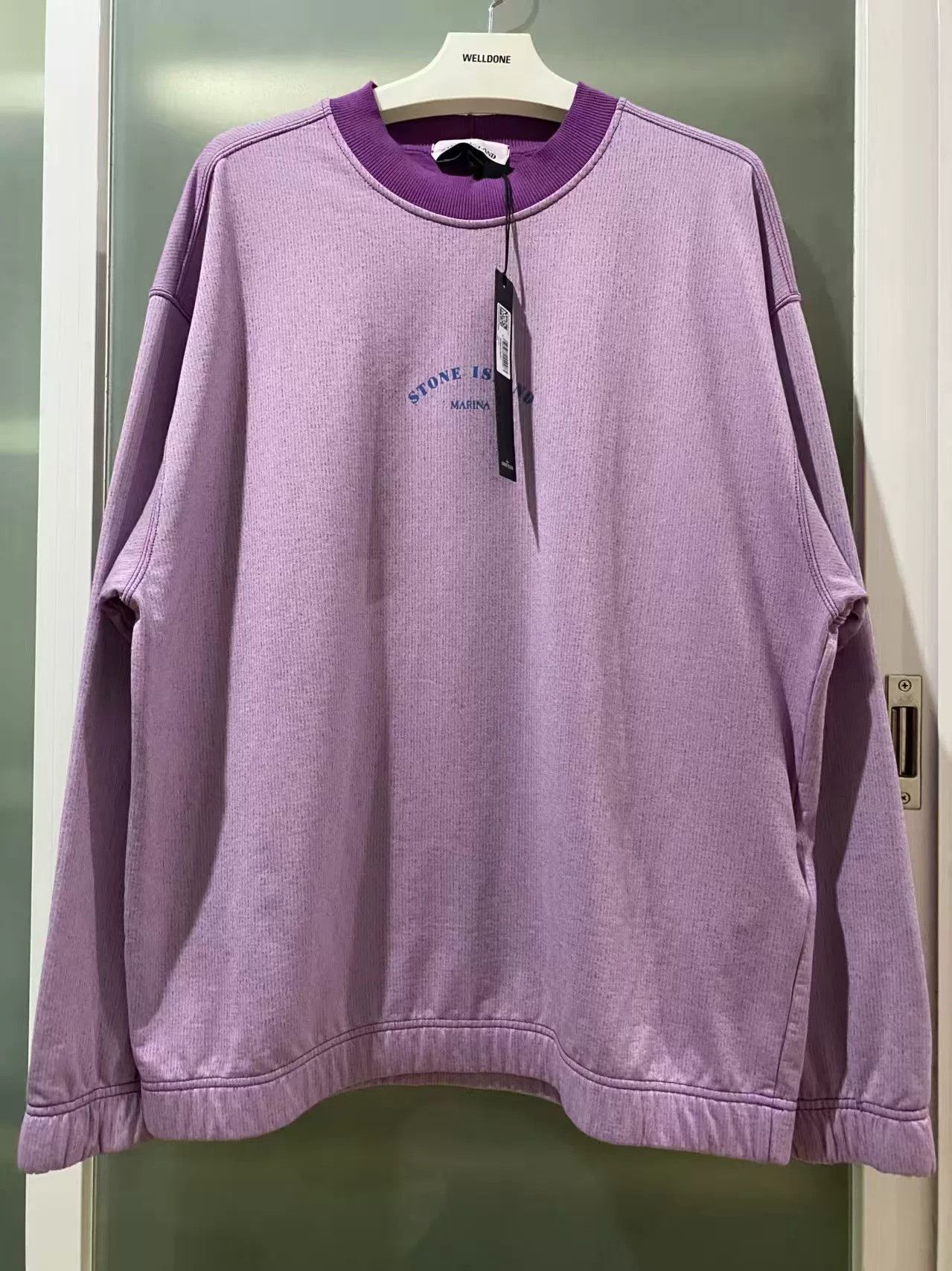stone island purple letter print sweatshirt m/L