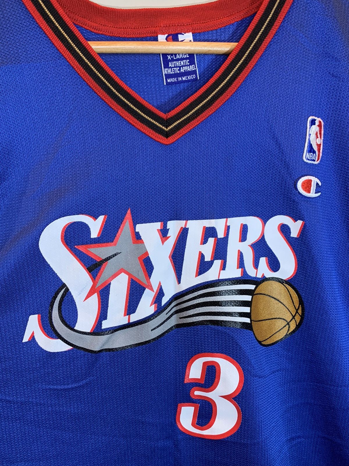 Champion *RARE* Vintage 90’s Allen Iverson Sixers 76ers Philly Jersey Size US XL / EU 56 / 4 - 3 Thumbnail
