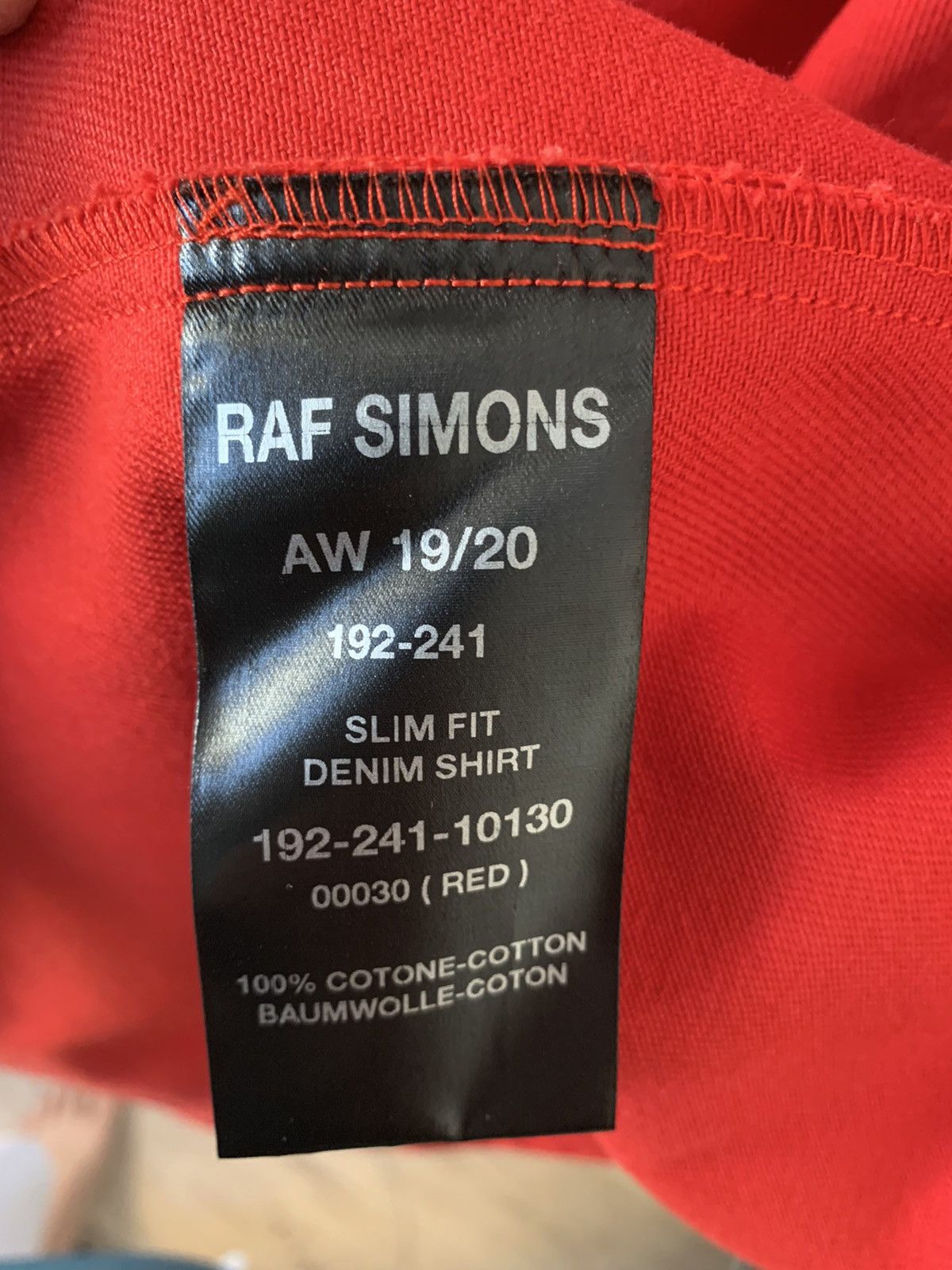 Raf Simons Raf Simons Red Denim shirt patch aw 18/19 Size US S / EU 44-46 / 1 - 7 Thumbnail
