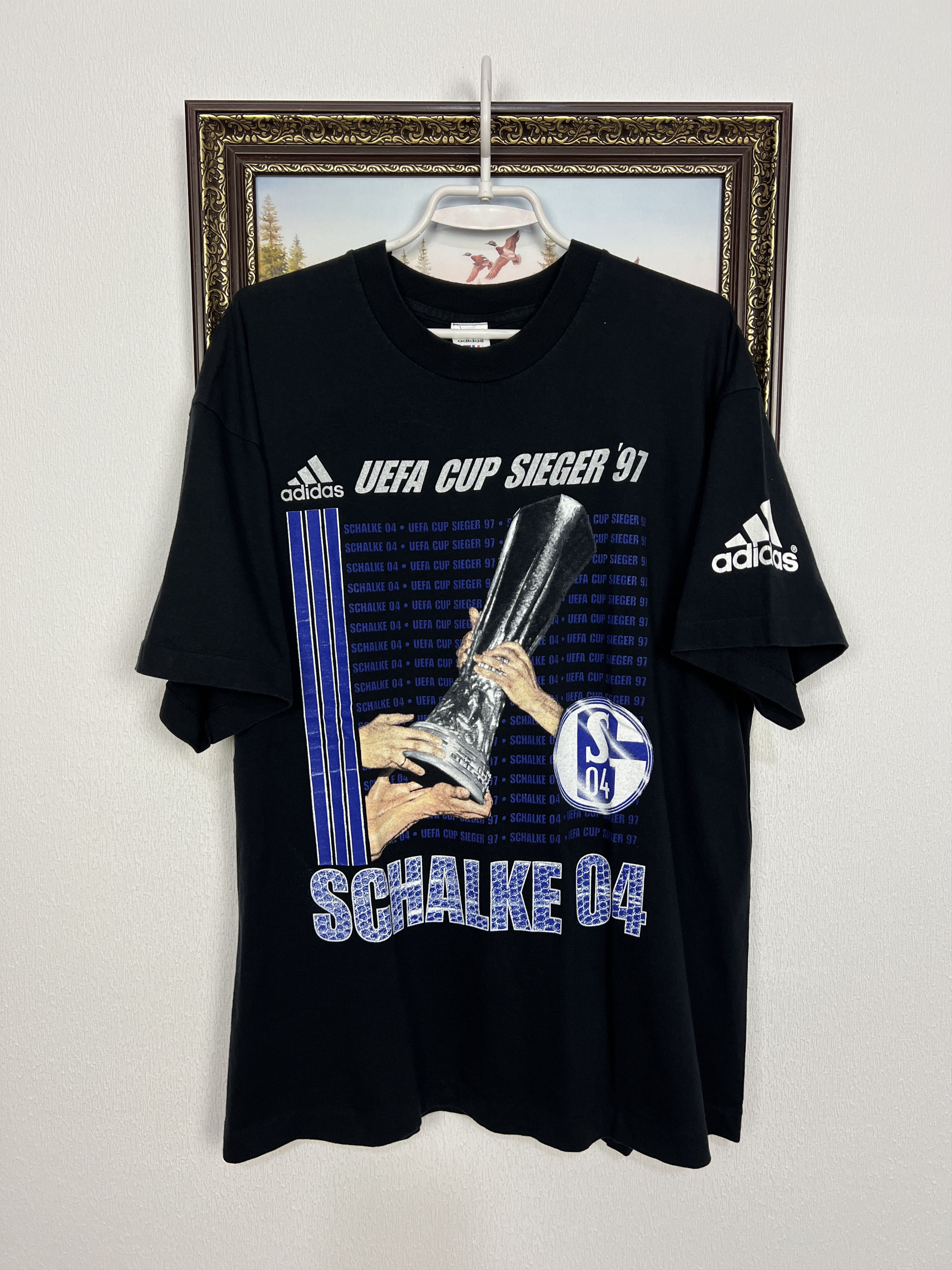 Adidas Vintage FC Schalke 04 Football Shirt EUFA Cup Jersey Trikot Size US L / EU 52-54 / 3 - 1 Thumbnail