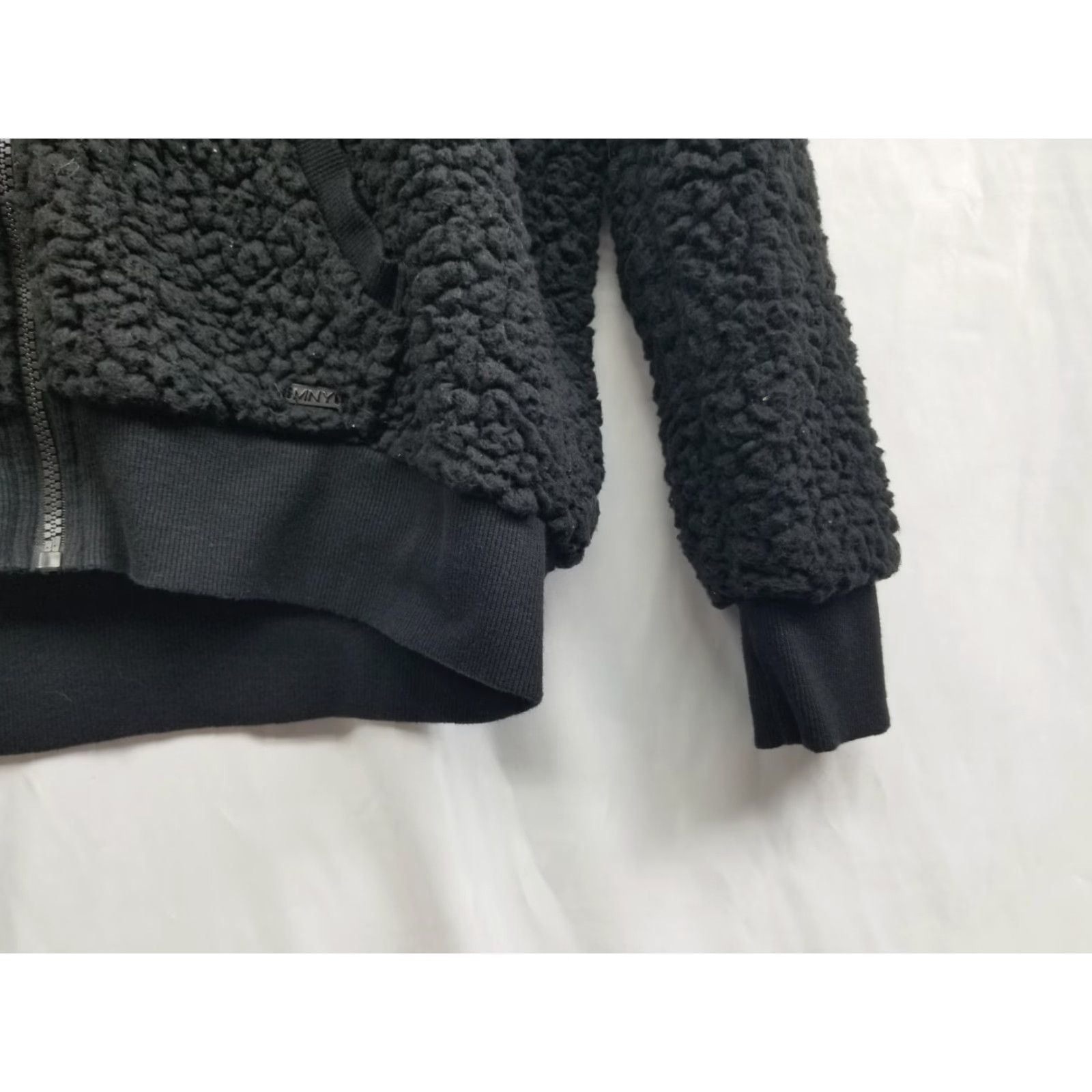 Vintage Marc New York Jacket Womens Large Black Sherpa Full Zip Long Sleeve Hooded Size L / US 10 / IT 46 - 4 Thumbnail