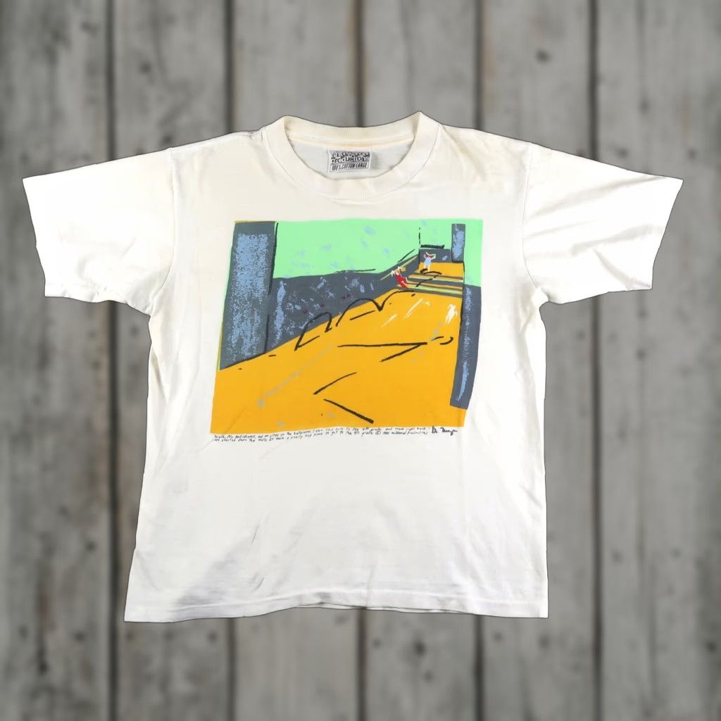 Vintage VINTAGE 80s 1985 Wildwood Productions Art Tee T Shirt Sz L Large White Cotton Crew Neck Short Sleeve Men Logo 80s Animals Cat Art Vintage Size US L / EU 52-54 / 3 - 1 Thumbnail