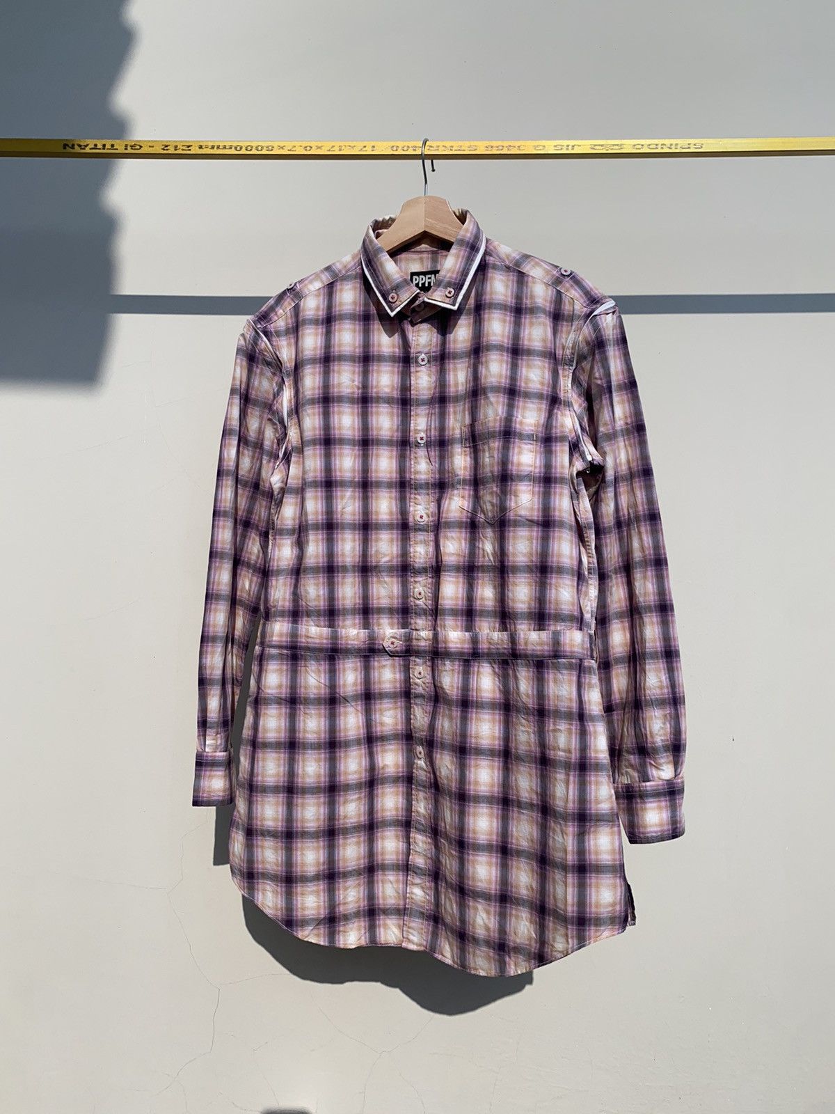If Six Was Nine 1990s PPFM - 2 in 1 Plaid Longline Shirt Vkeii Style Size US L / EU 52-54 / 3 - 3 Thumbnail