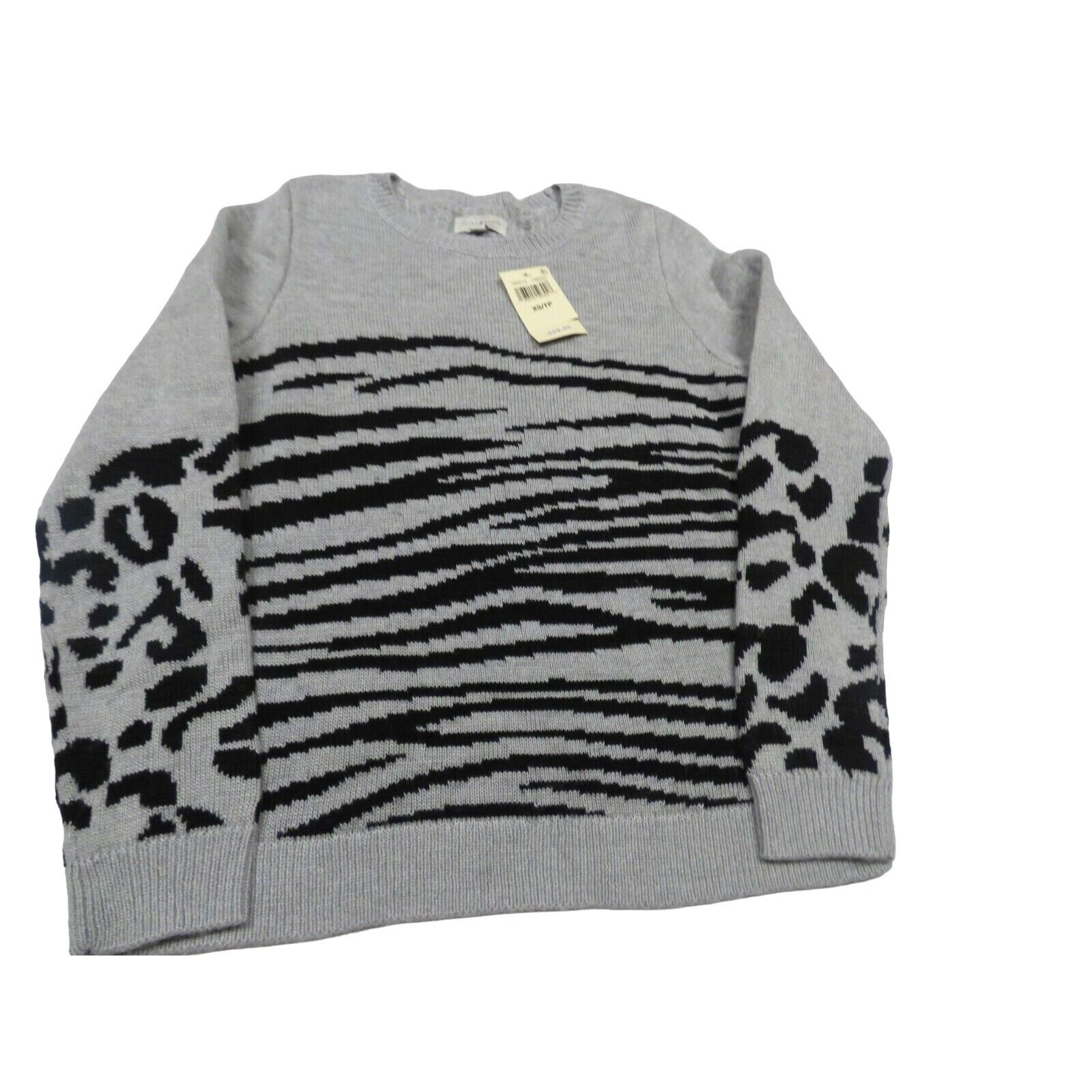 Lucky Brand Lucky Brand Mixed Animal-Print Sweater, Gray, Size XS Size XS / US 0-2 / IT 36-38 - 9 Thumbnail