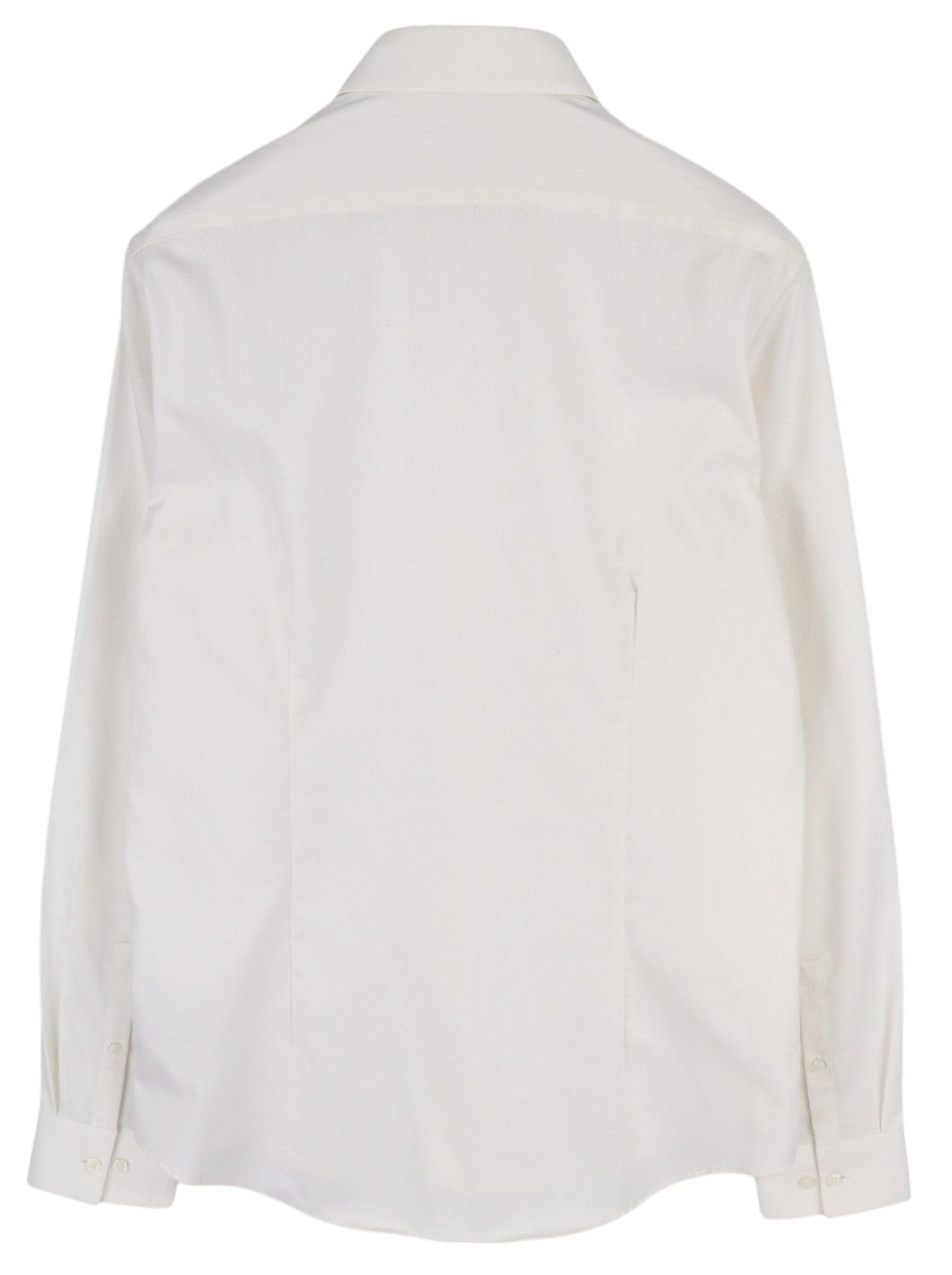 Calvin Klein STRUCTURE SLIM L Off White Cotton Button Shirt 84937 Size US L / EU 52-54 / 3 - 2 Thumbnail