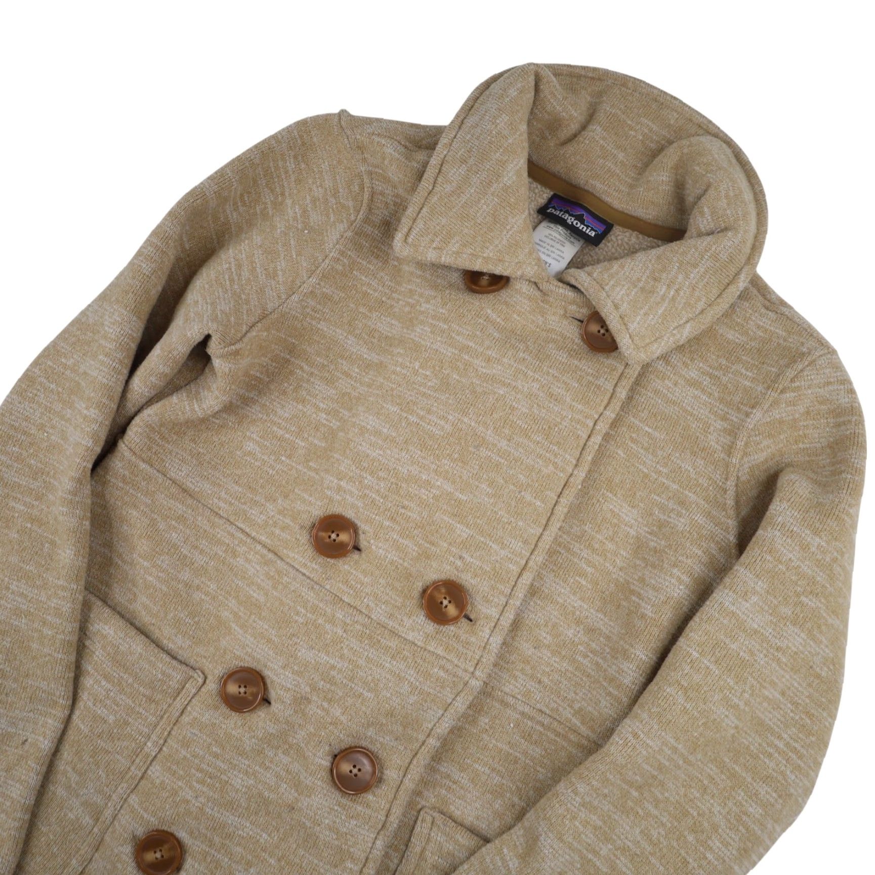 Patagonia VINTAGE Patagonia Womens Medium Double Breasted Fleece Jacket Tan Size M / US 6-8 / IT 42-44 - 2 Thumbnail