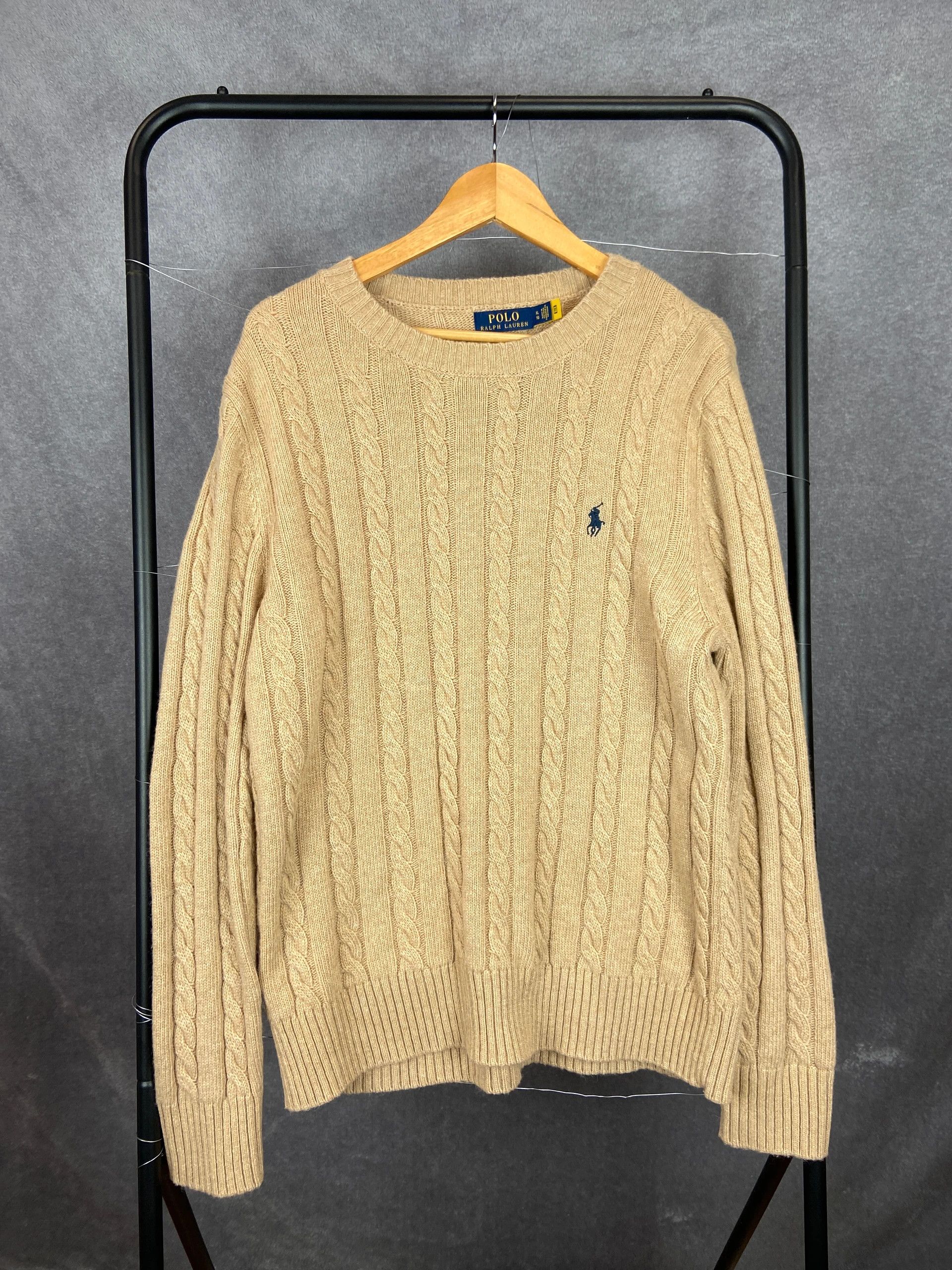 Polo Ralph Lauren Ralph Lauren Beige Cable Knit Sweater L Classic Preppy Size US L / EU 52-54 / 3 - 1 Thumbnail