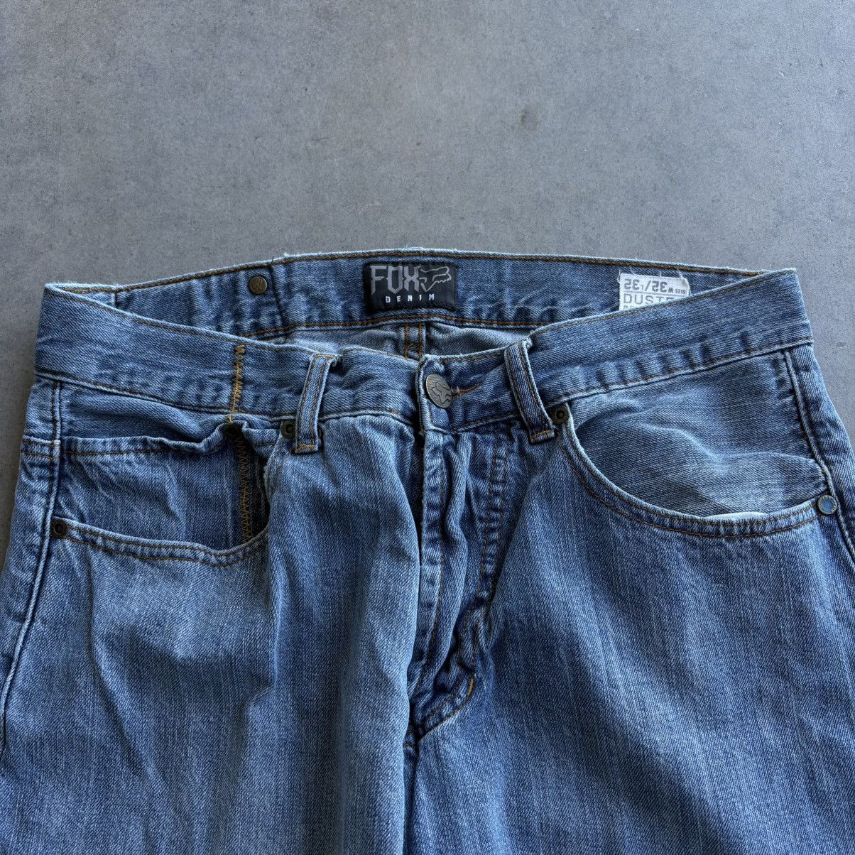 Fox Racing Y2K Fox Racing 32x32 Duster Style Denim Jeans blue Baggy Size US 32 / EU 48 - 5 Thumbnail