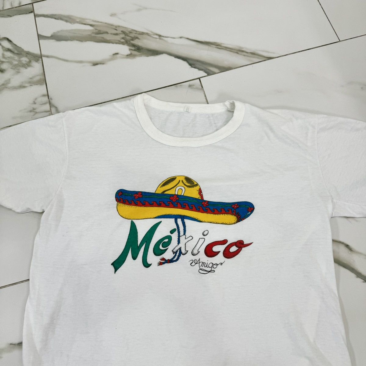 Vintage VINTAGE 80s MEXICO TEE! Size US L / EU 52-54 / 3 - 5 Thumbnail