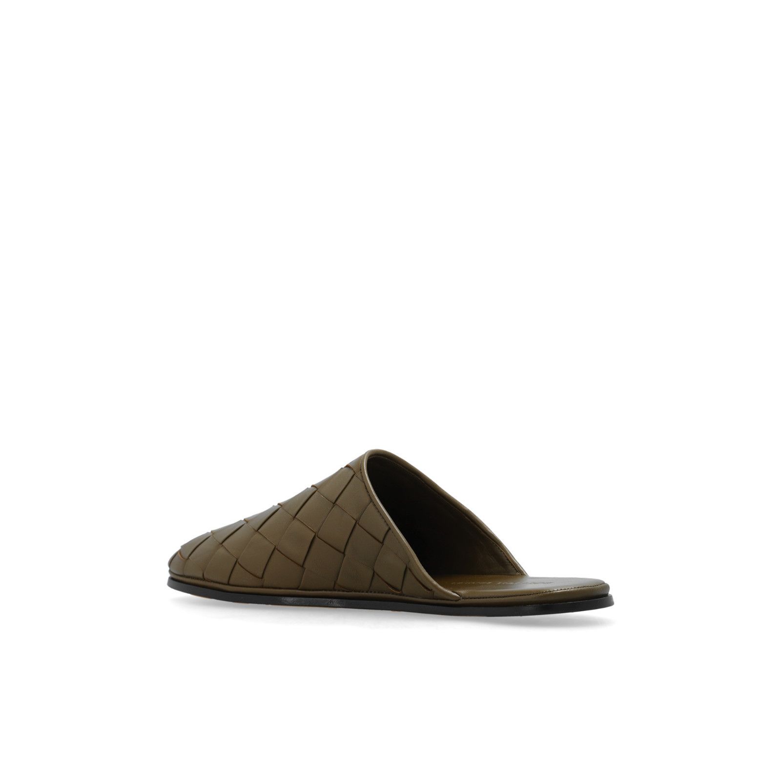 BOTTEGA VENETA Sunday Green Leather Slides New & Authentic (