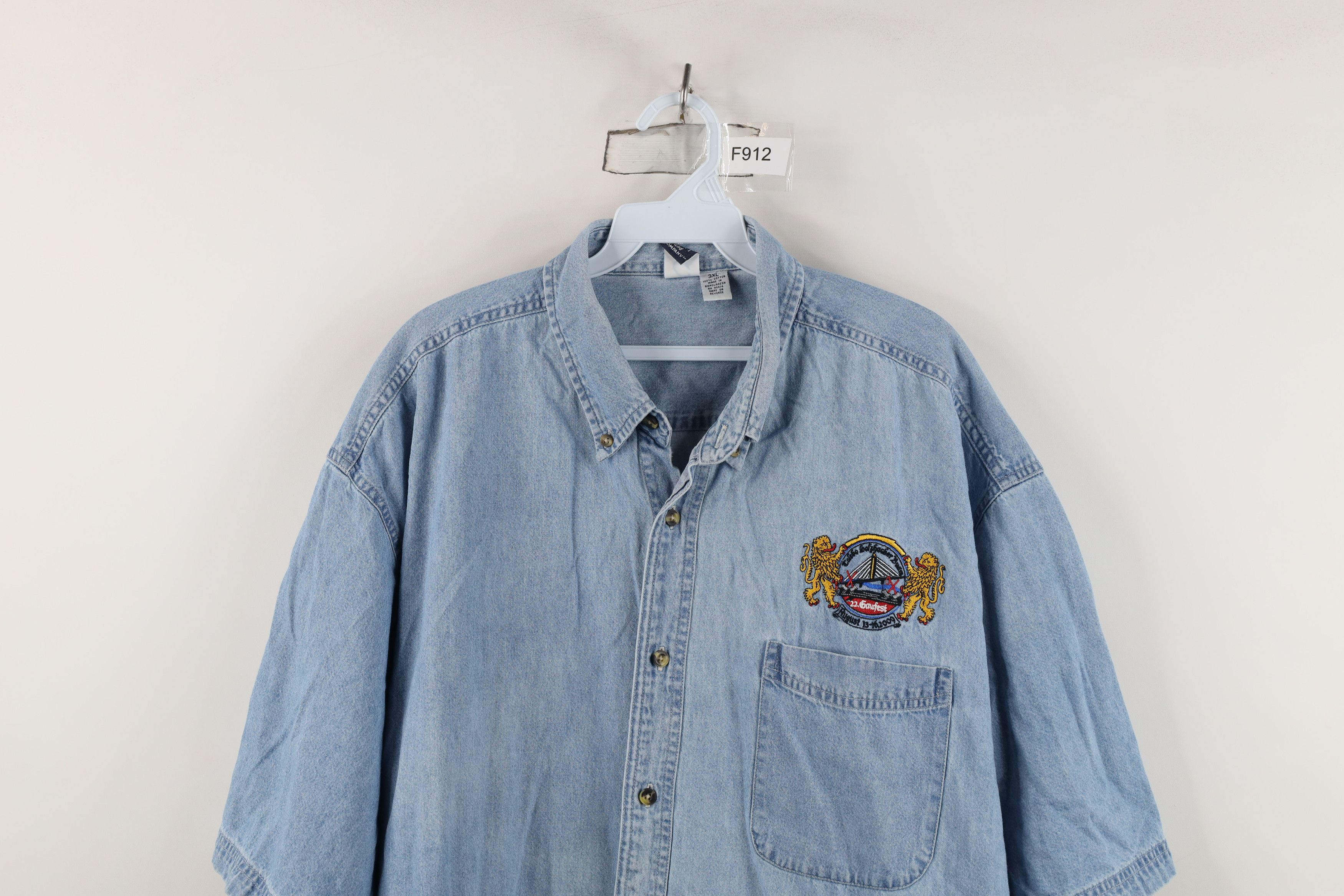 Vintage Vintage Y2K American Festival Denim Jean Button Down Shirt Size US XXL / EU 58 / 5 - 2 Thumbnail