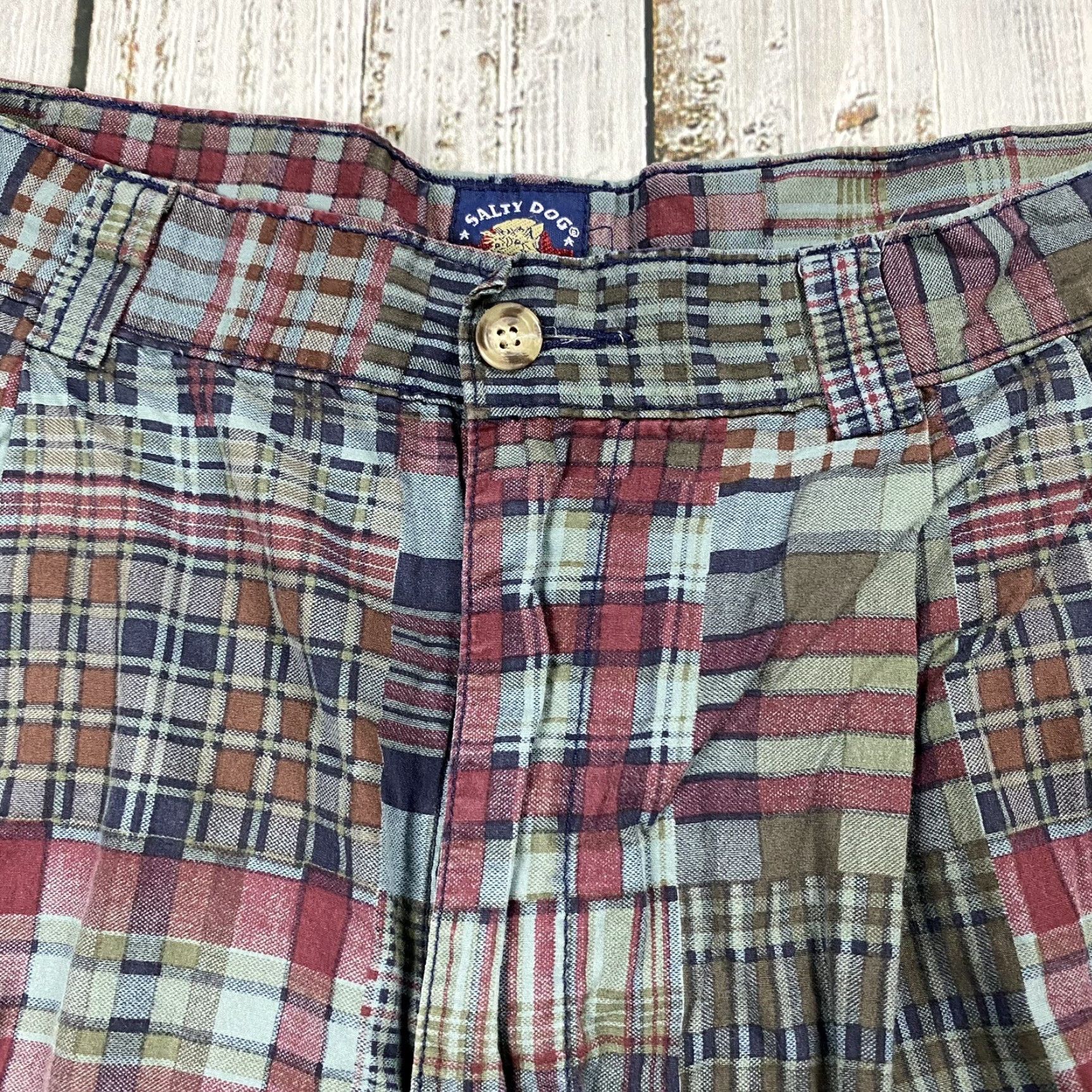 Gant VINTAGE GANT SALTY DOG MENS PLAID CHINO SHORT 34 BLUE 100% COTTON BEACH SHIP/SHIPPING? Size US 34 / EU 50 - 2 Thumbnail