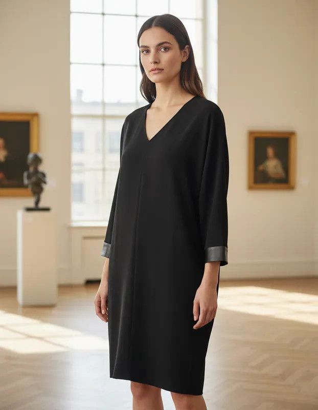 DKNY DKNY Minimalist leather-Cuff Dress –FASHIONELLA Size S / US 4 / IT 40 - 4 Thumbnail