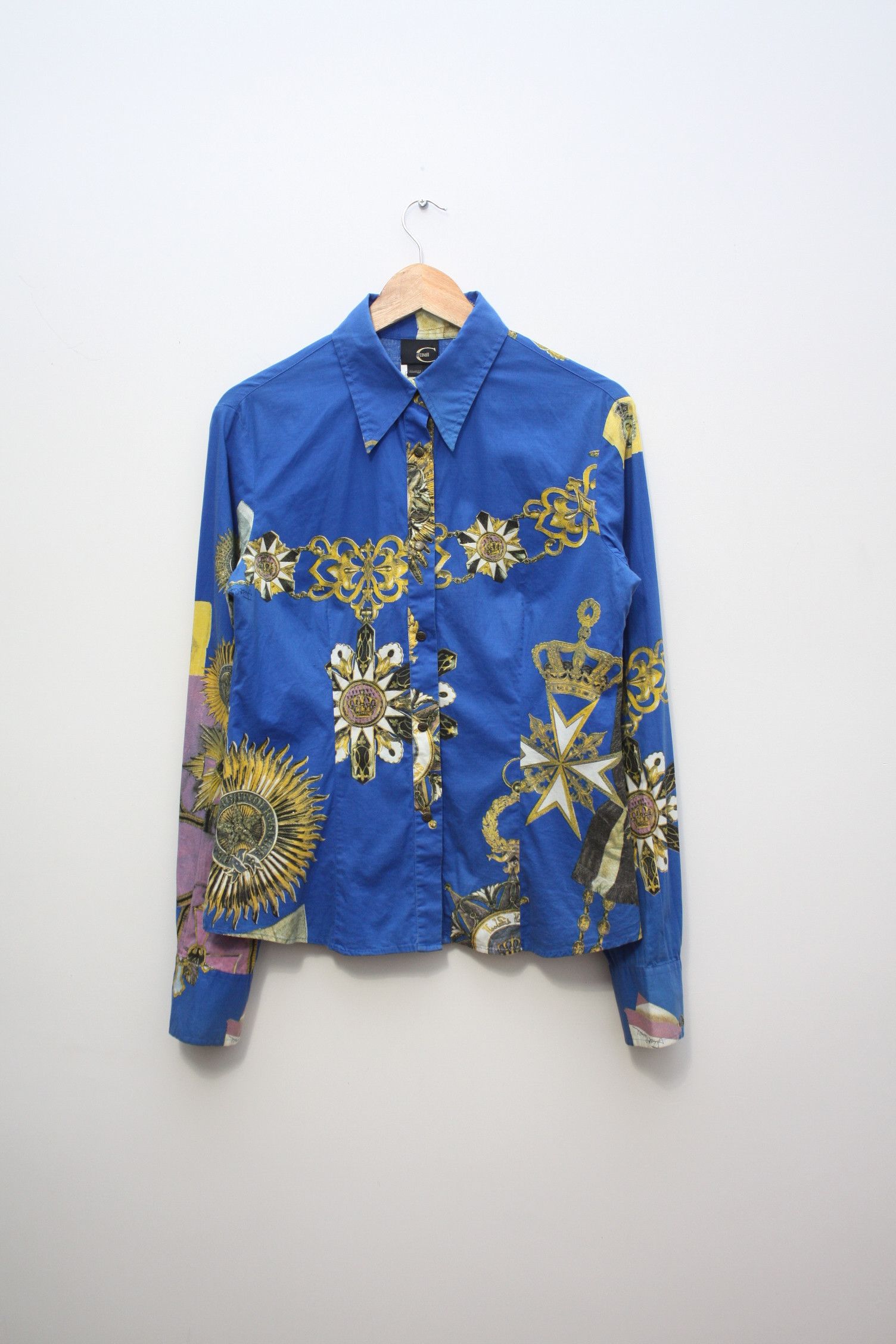 Just Cavalli Just Cavalli Abstract Blue L/S Shirt Medium Size M / US 6-8 / IT 42-44 - 2 Thumbnail