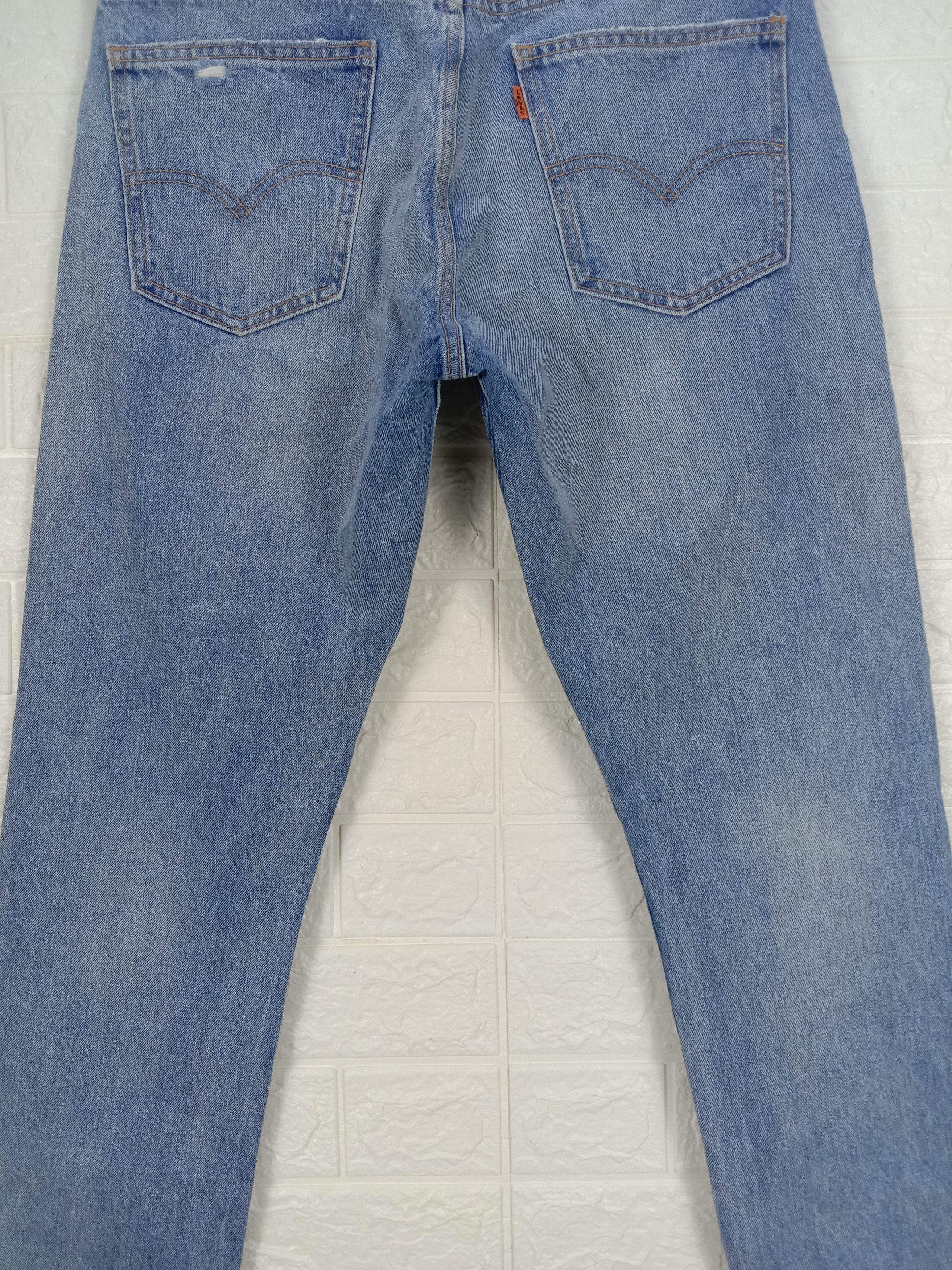 Levi's Vintage Levi's 505 Orange Tab Jeans Light Wash Ripped Denim Size US 30 / EU 46 - 7 Thumbnail