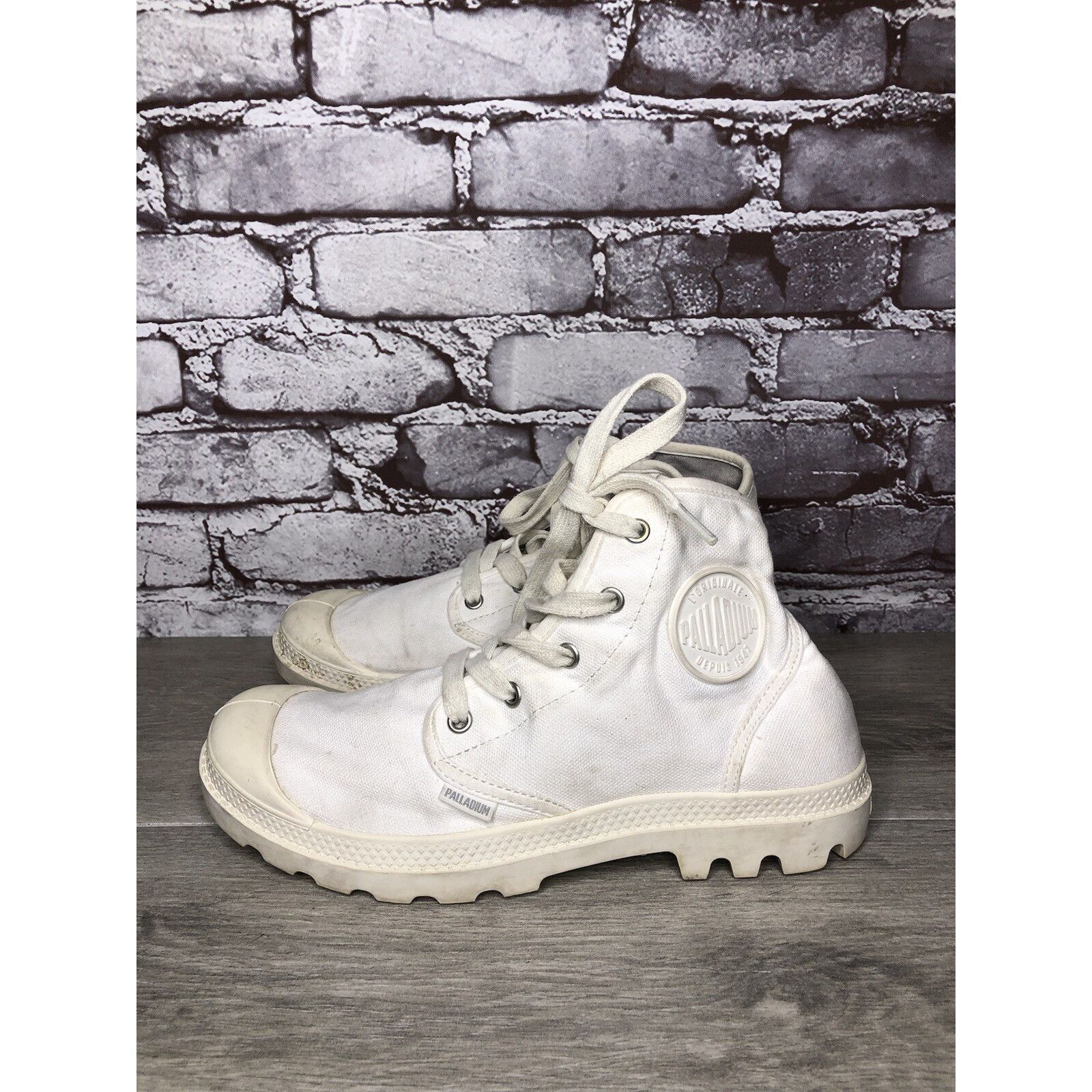 Palladium Palladium Pampa Hi White Canvas Fabric Lace Up Combat Boots Size US 9 / IT 39 - 22 Thumbnail