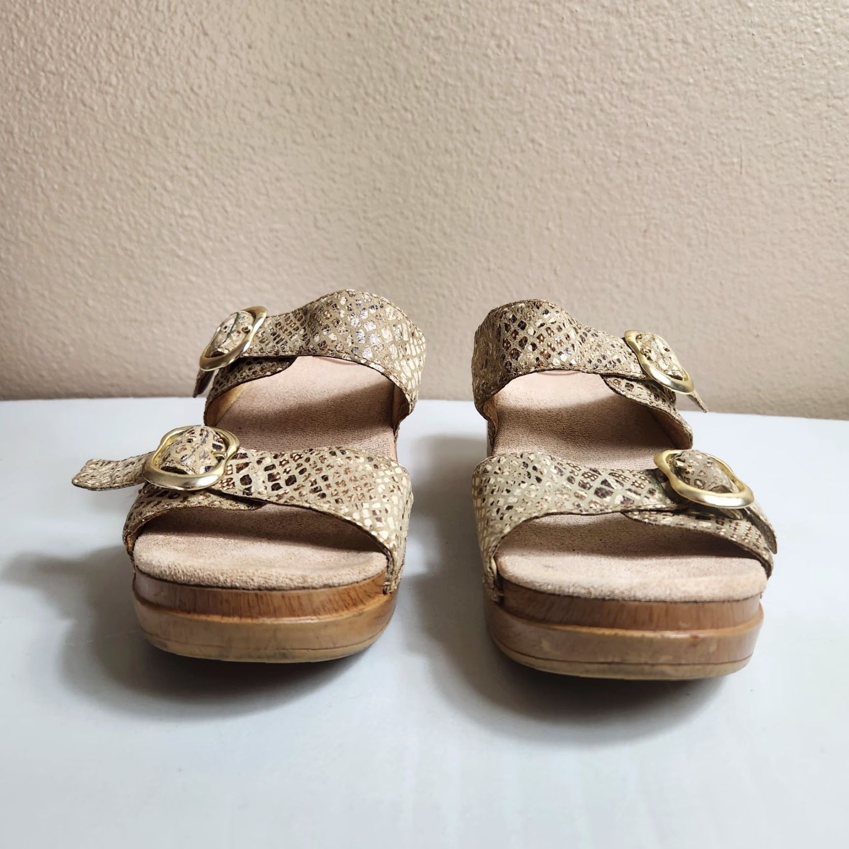 Dansko Dansko Womens Sandal |38| Sophie Beige Snakeskin Slip-On Open Toe Clog Sandals Size US 8 / IT 38 - 6 Thumbnail