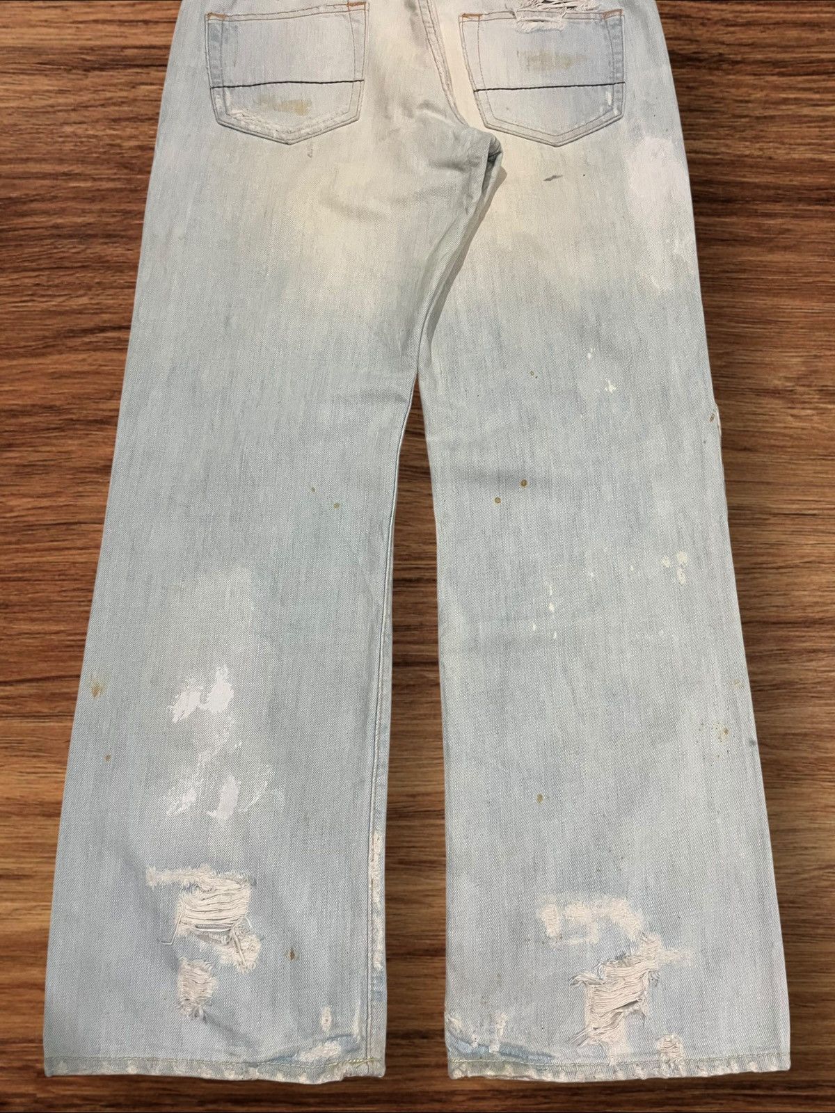 Abercrombie & Fitch × Hysteric Glamour ⚡️Trashed⚡️Abercrombie & Fitch Distressed Blue Faded Jeans Size US 30 / EU 46 - 14 Thumbnail