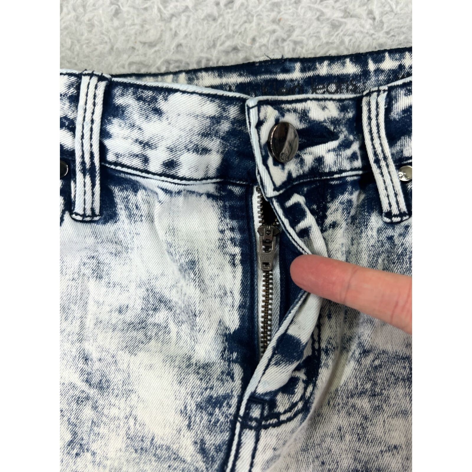 Calvin Klein Calvin Klein Jeans Women Blue Denim Ultimate Skinny Acid Wash 29 Inseam 30 Zip 5-Pocket Design Regular Stretch Size 29" - 5 Thumbnail