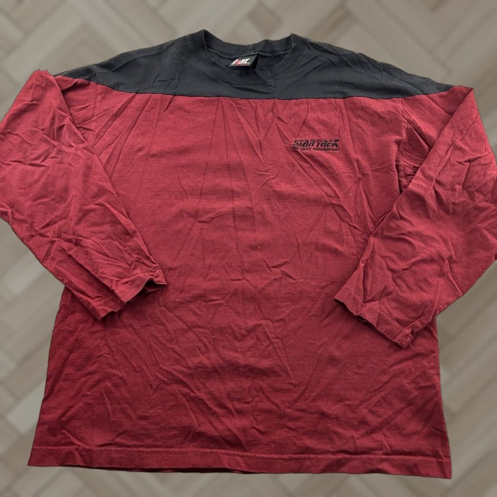Vintage VINTAGE Giant Star Trek Long Sleeve T-Shirt Men XL Black Stars Size US XL / EU 56 / 4 - 1 Thumbnail