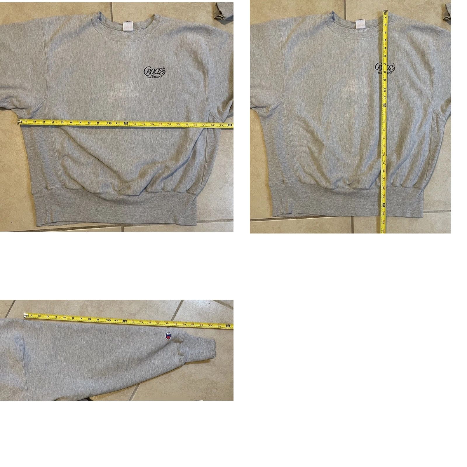 Champion VINTAGE Champion Croces Bar Faded Reverse Weave Sweatshirt S Gray Mens Hip Hop 90s College Size US S / EU 44-46 / 1 - 9 Thumbnail