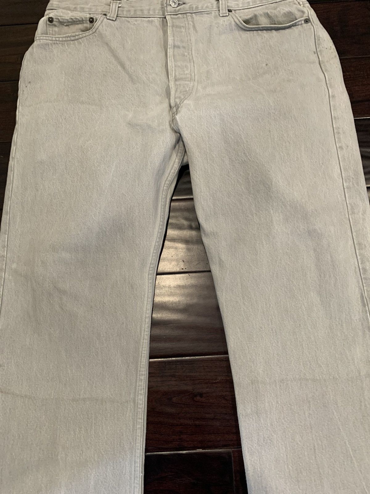 Levi's Vintage Clothing 90s Levis 501 faded grey denim Size US 38 / EU 54 - 3 Thumbnail