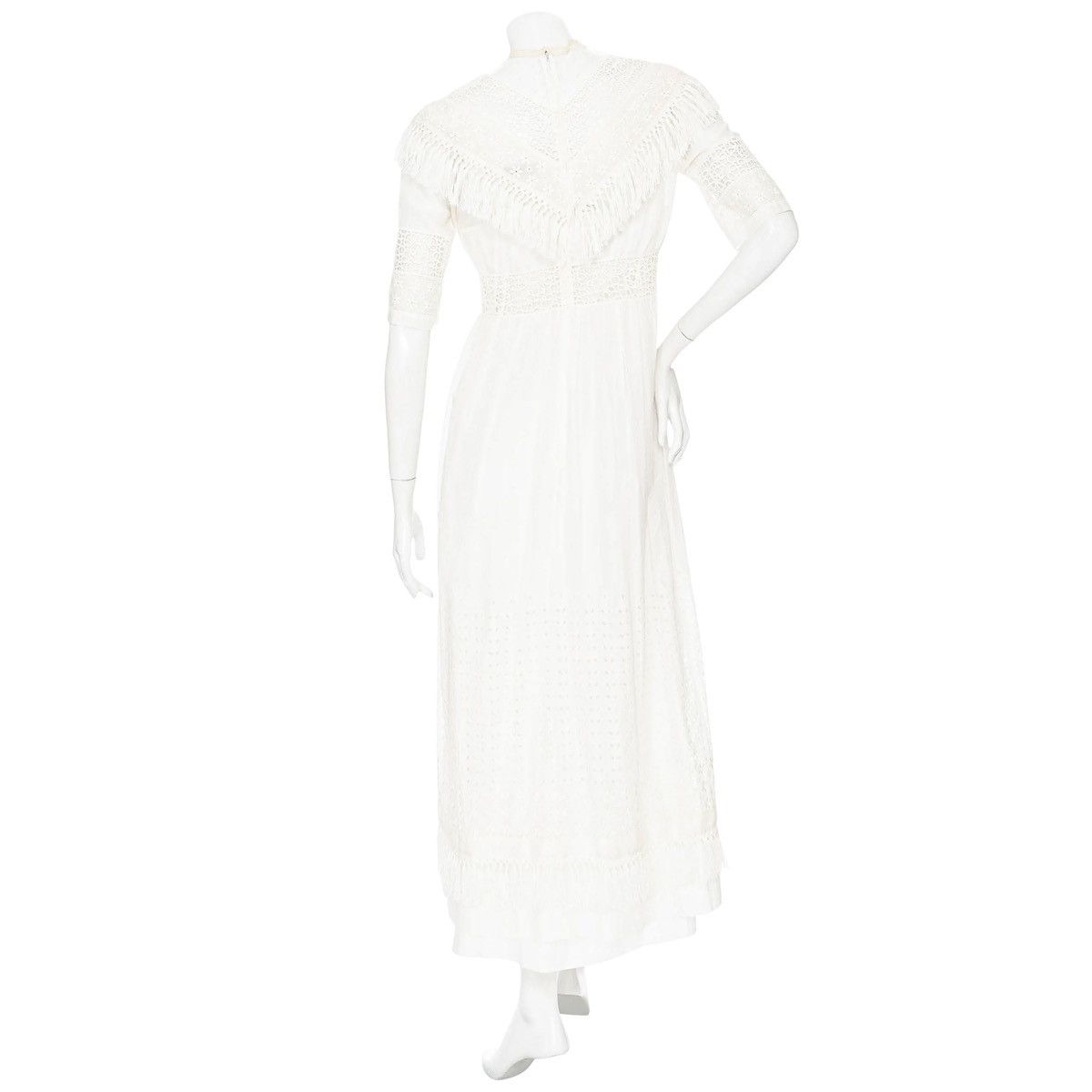 Dior Christian Dior Sleeveless Fringe Lace Eyelet Maxi Dress Size S / US 4 / IT 40 - 3 Thumbnail