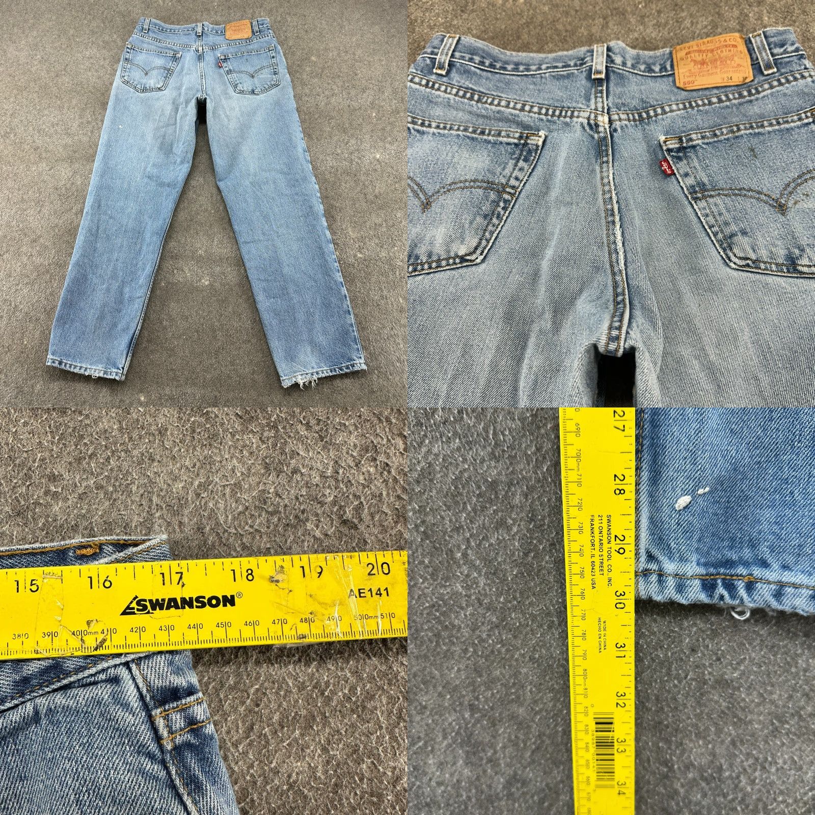 Levi's VINTAGE Levi's 550 Jeans Mens 34x30 Blue Relaxed Straight Light Wash Cotton 90s USA Mens Size US 34 / EU 50 - 10 Thumbnail