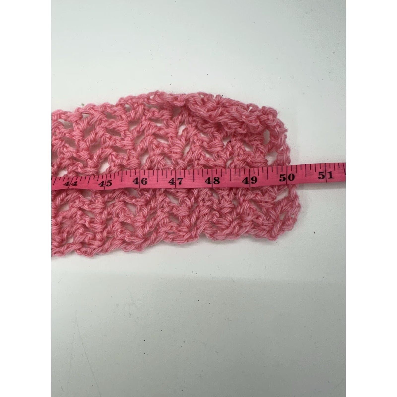 Pinko VINTAGE Unbranded Womens Scarf Necktie Pink Crochet 4x50 inches Size ONE SIZE - 4 Thumbnail