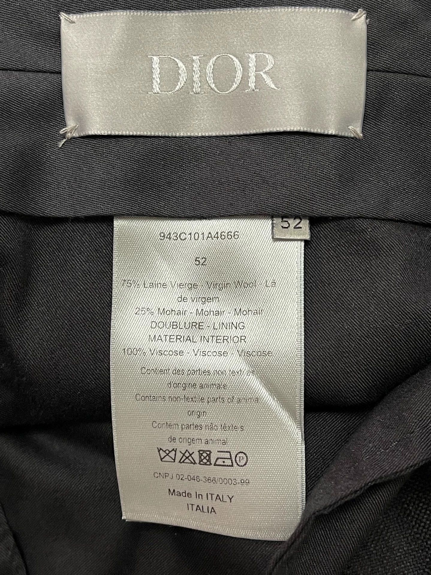 Dior Dior Man Basic Black Wool Suit 48 (Pants 52) Size 48R - 7 Thumbnail
