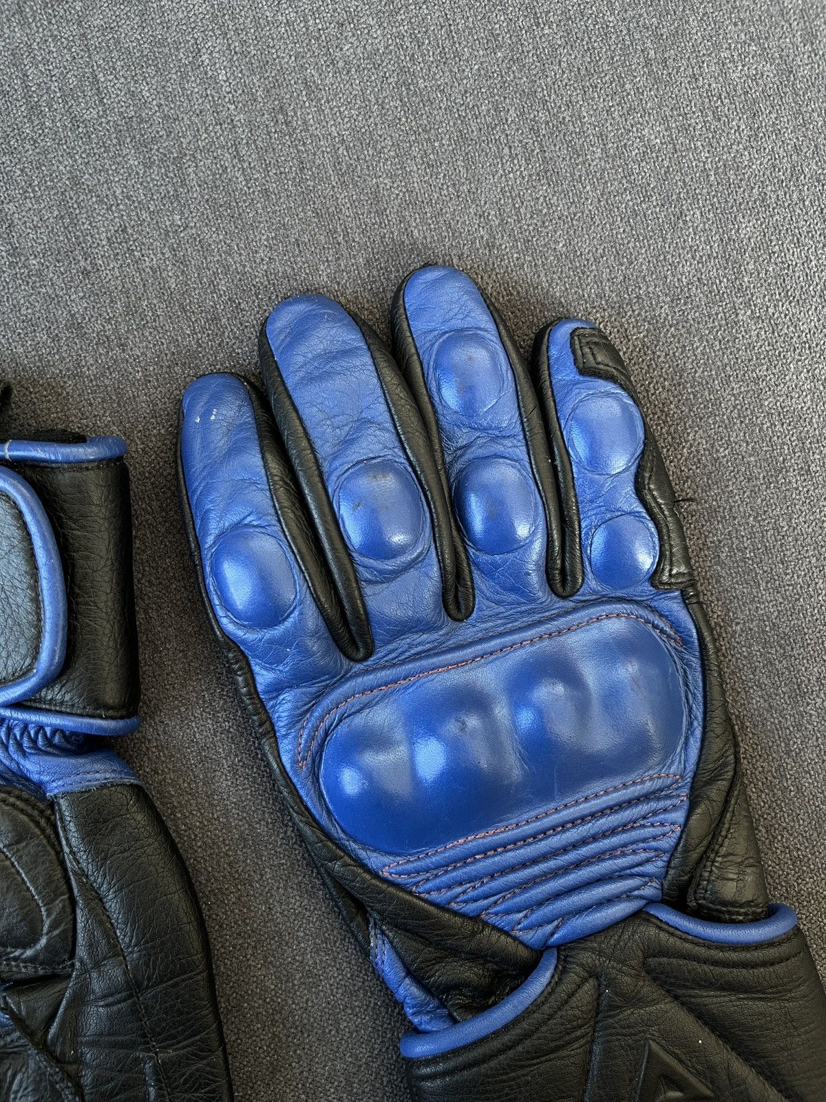 Dainese Dainese Blue Leather Moto Protective Biker Gloves Size ONE SIZE - 3 Thumbnail