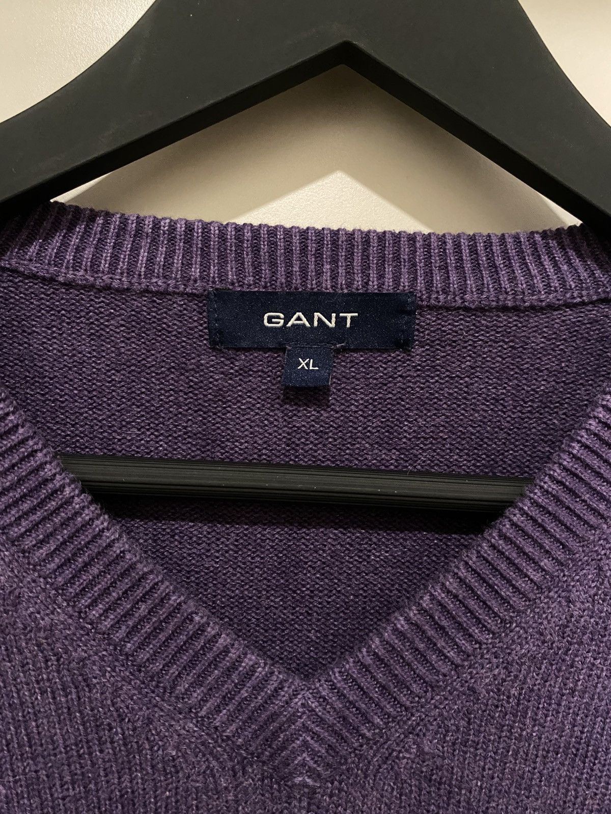 Gant GANT Sweater Purple V-neck Size US XL / EU 56 / 4 - 4 Thumbnail
