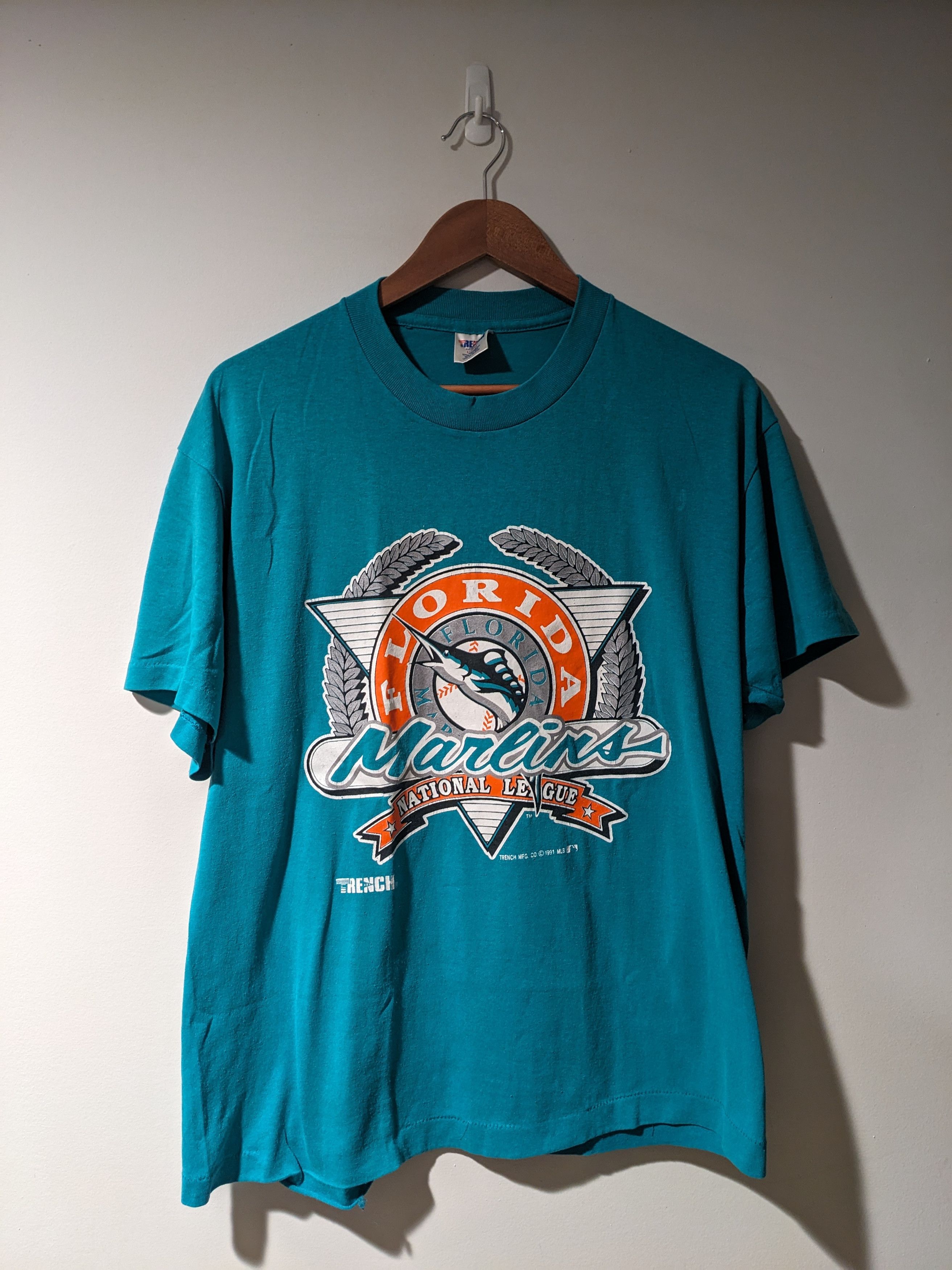 MLB × Vintage Vintage 1991 Florida Marlins MLB Baseball Blue Large T-Shirt Size US L / EU 52-54 / 3 - 1 Thumbnail