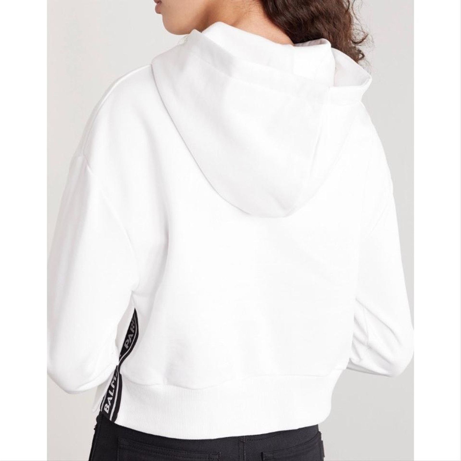 Balmain logo flocked hoodie Size M / US 6-8 / IT 42-44 - 3 Thumbnail